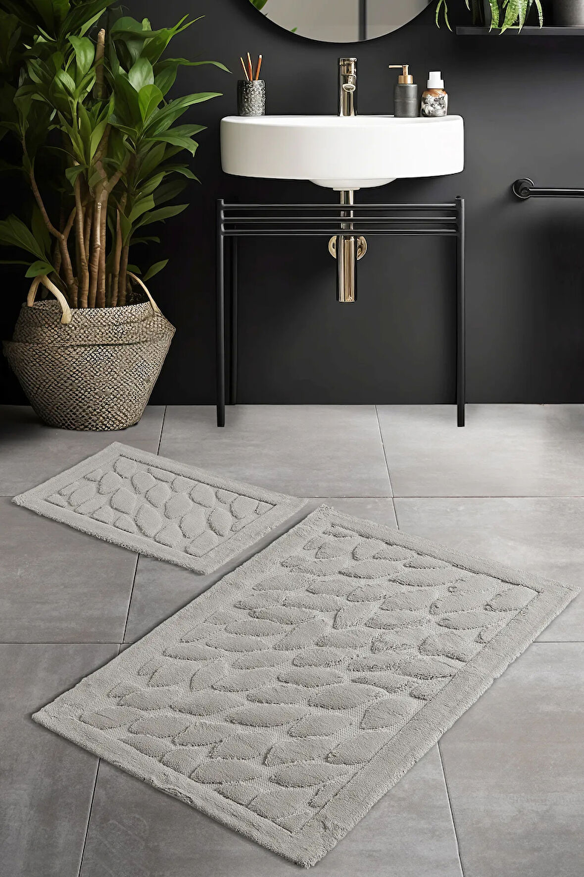 Pierre Cardin Pamuk Banyo Paspas Seti Leaf Bej