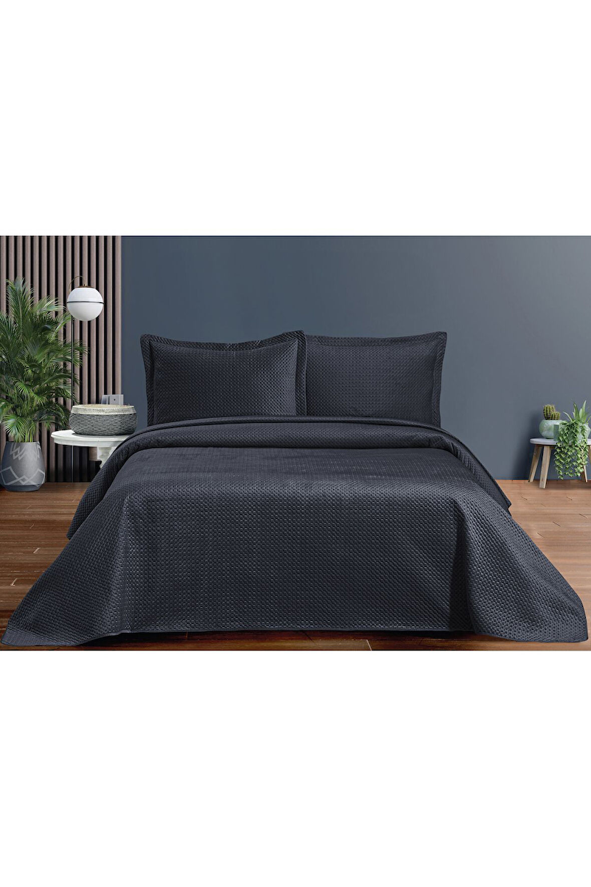 PİERRE CARDİN Yatak Örtüsü Seti Siena Çift Kişilik Antrasit