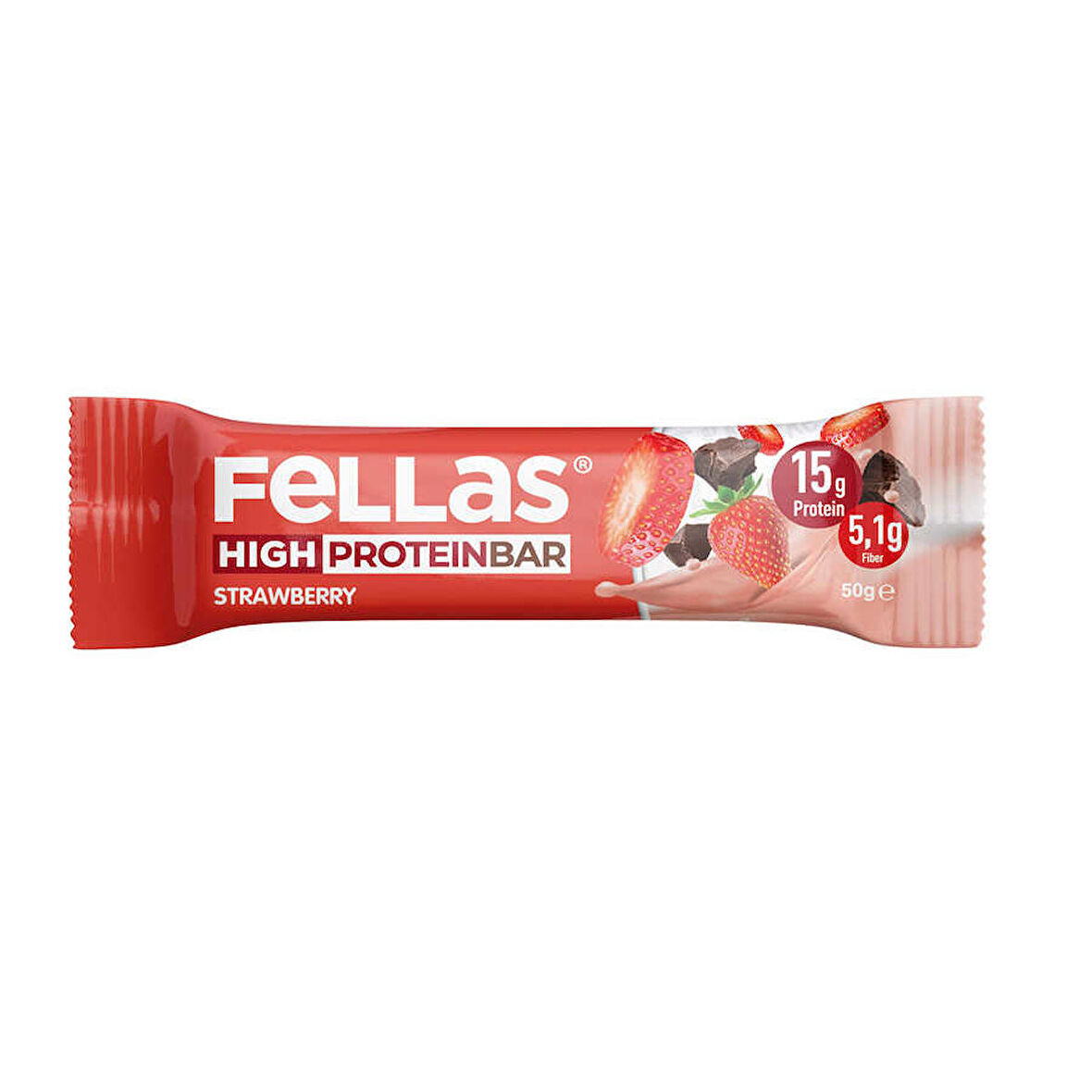 Fellas Yüksek Protein Bar - Çilekli 50 g