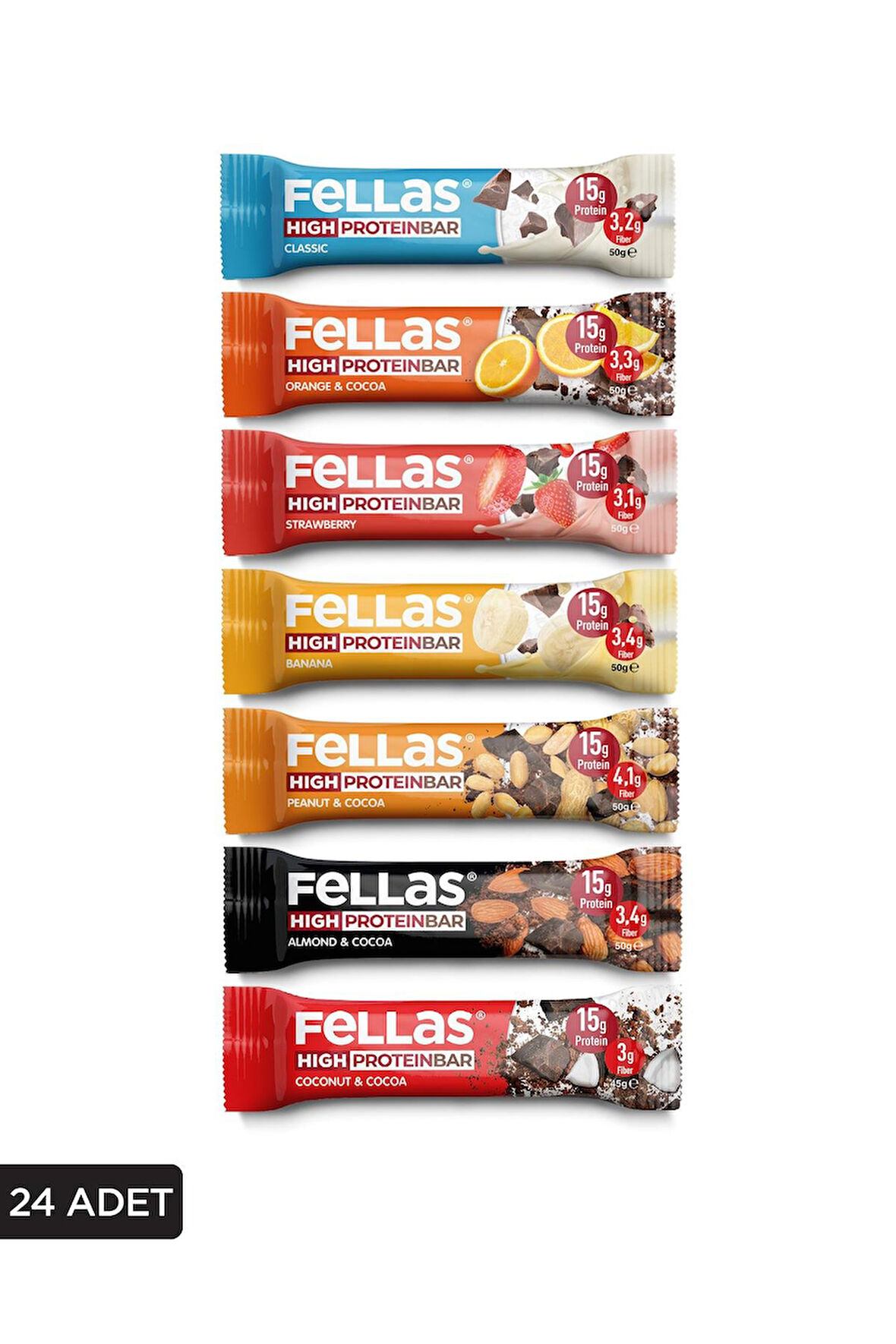 Yüksek Protein Bar Süper Karma Kutu 24 Adet (Yüksek Protein Karma 45g x 12 + Yüksek Protein Karma 45g x 12)