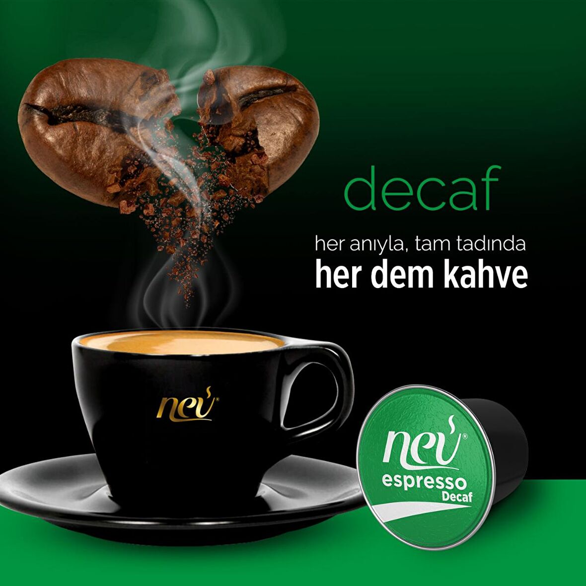 Nev espresso® Kafeinsiz (100 Adet) Nespresso® Uyumlu