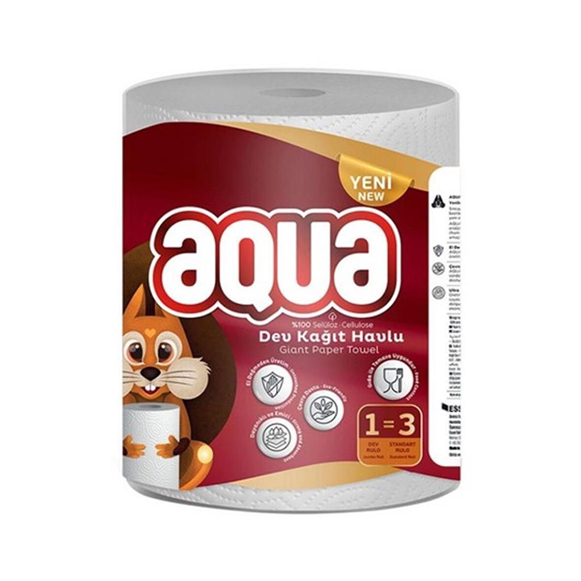 Aqua Dev Kağıt Havlu 1=3 Rulo 2 Katlı