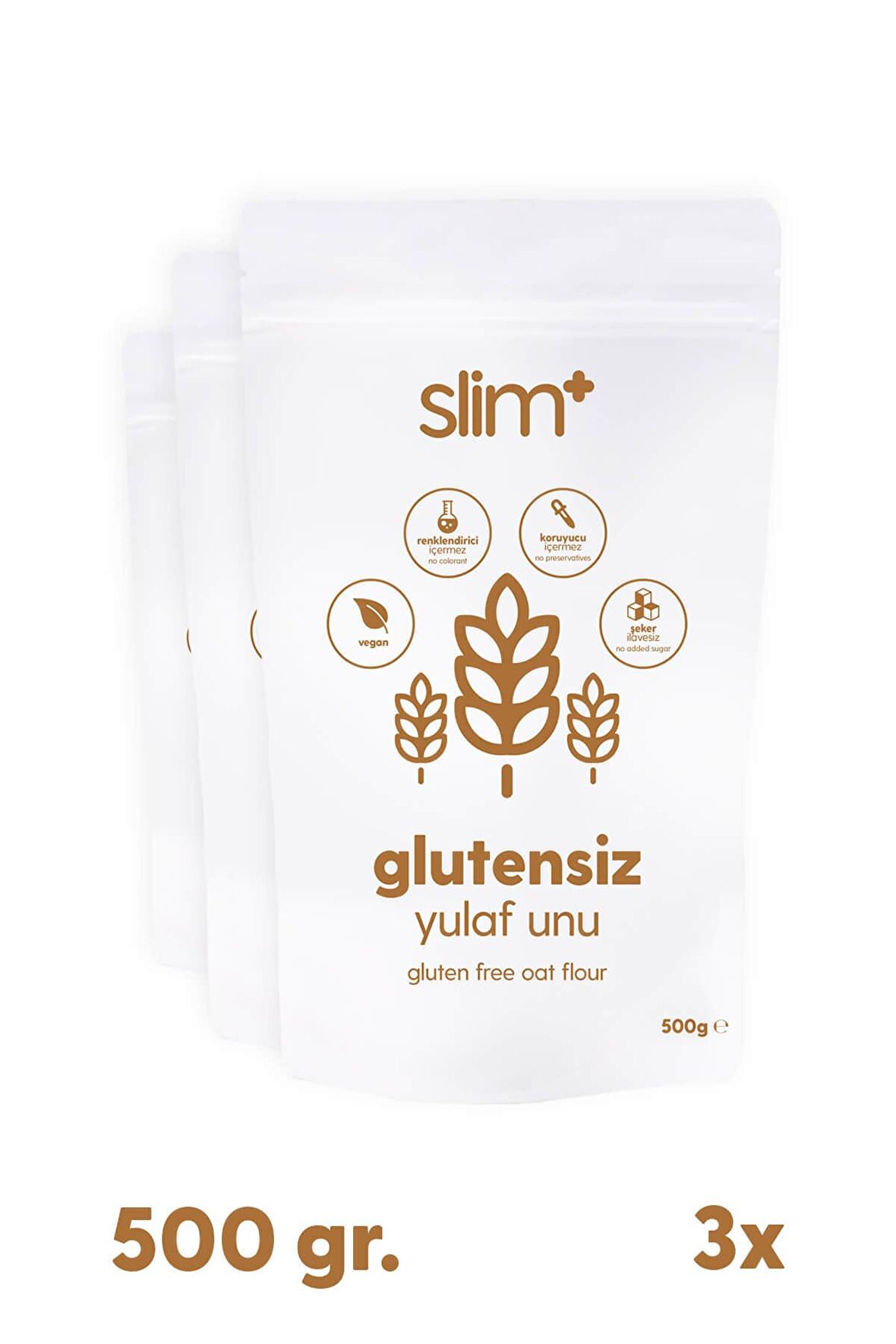 3 Paket 500G Glutensiz Yulaf Unu