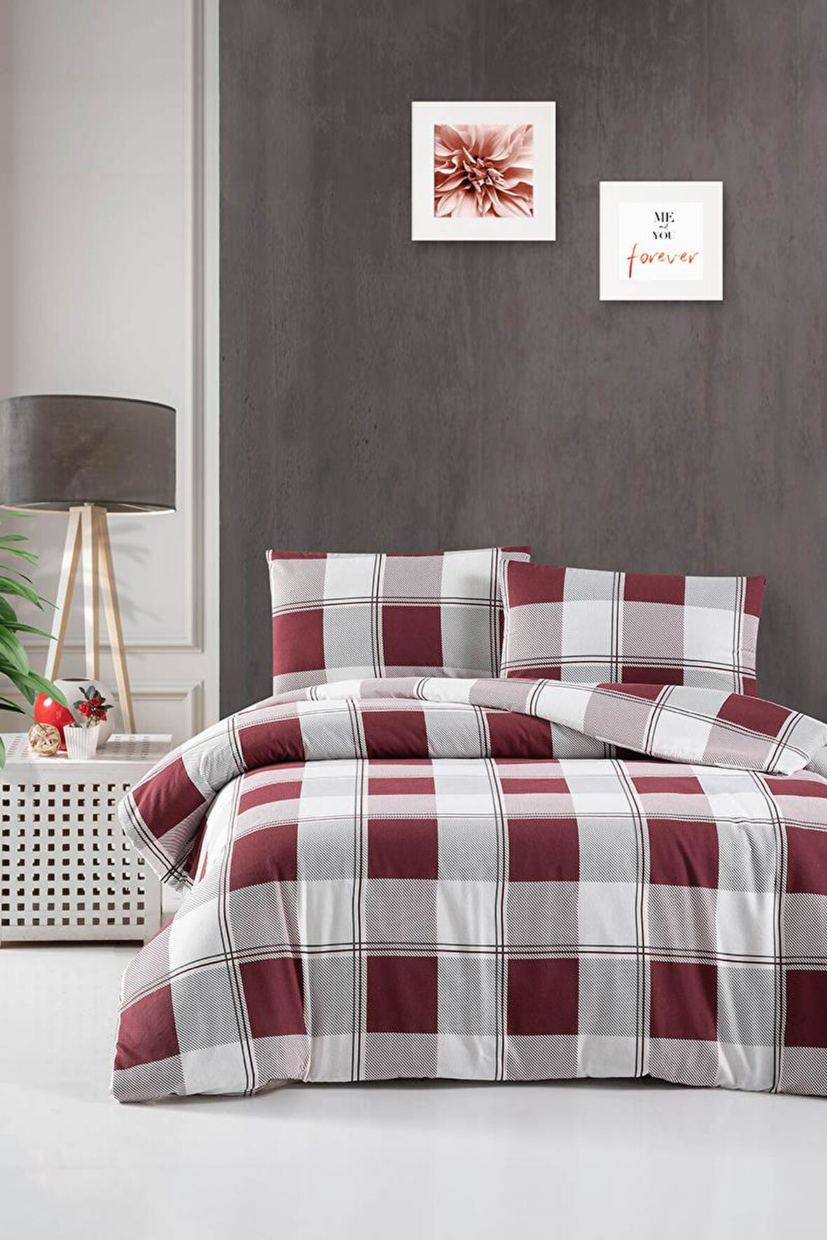 Menderes Home Cotton Collection Flanel Tek Kişilik Nevresim Takımı Red