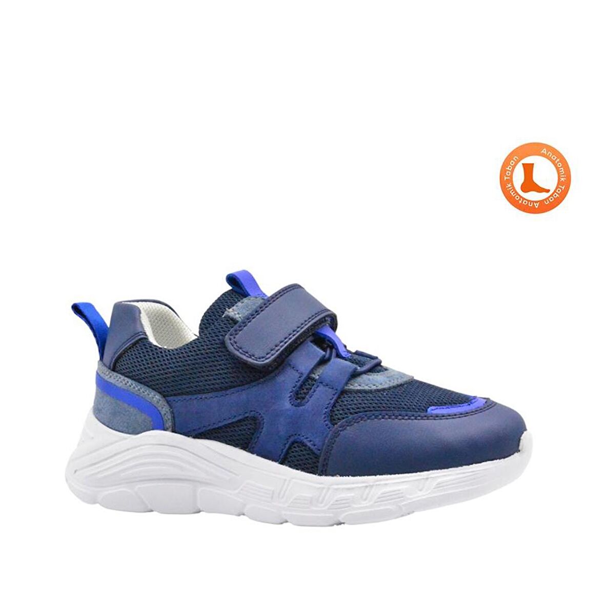 Apollon Deri ve Air File Detaylı Ultra Hafif Erkek Çocuk Spor Ayakkabı Lacivert