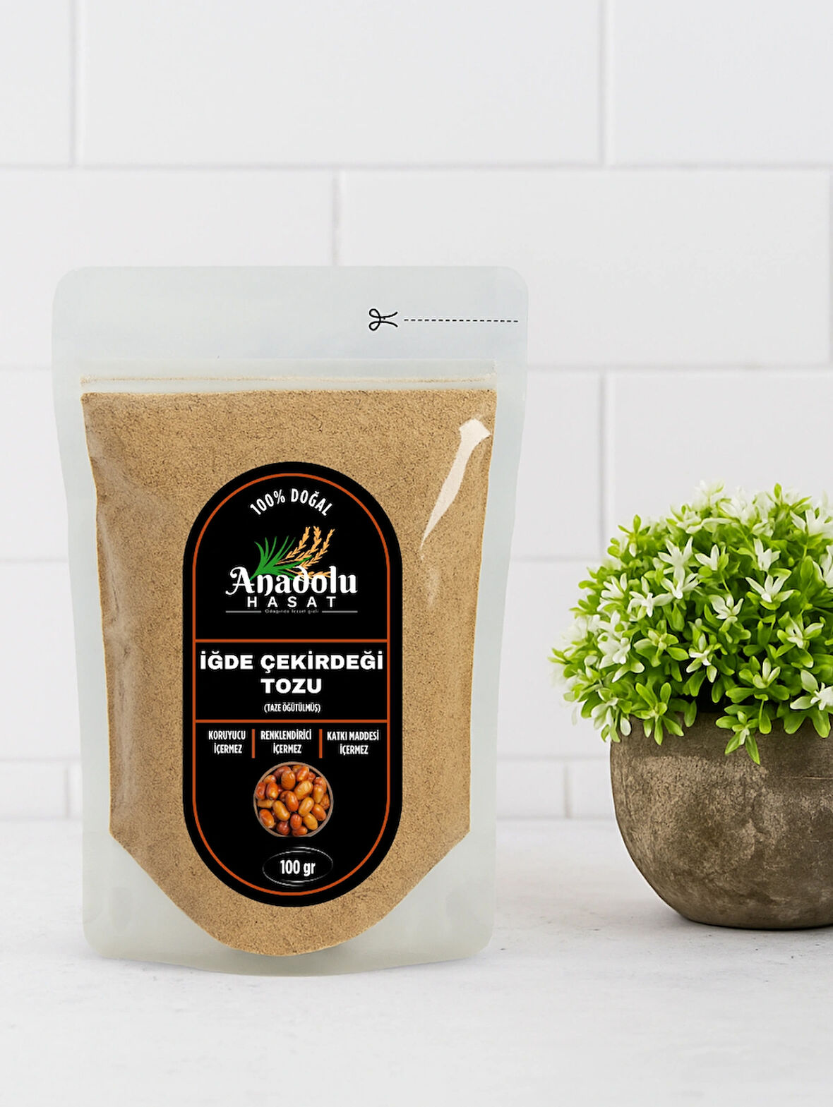 İğde Çekirdeği Tozu 100Gr- (İğde Unu) % 100 Dogal Günlük Taze Ögütülmüş