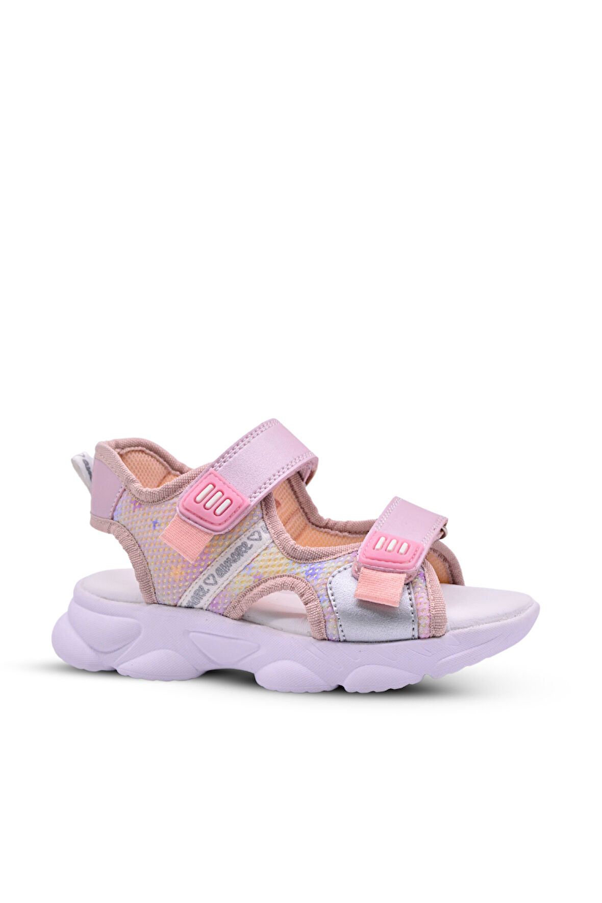 Stella Kız Çocuk Air File Detaylı Gökkuşağı Desenli Lila Renk Sandalet