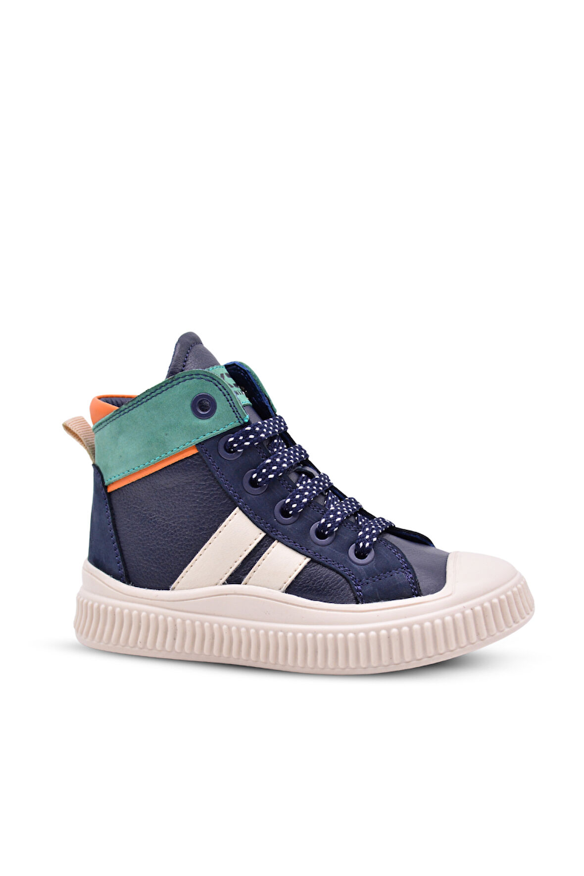 Aston Erkek Çocuk Hakiki Deri Bağcıklı Ve Fermuarlı Lacivert Renk Bot