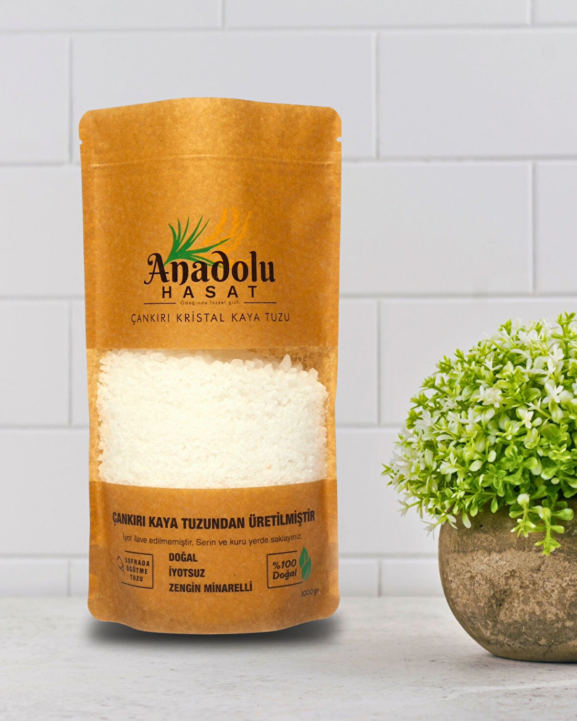 ÇANKIRI KRİSTAL SOFRADA ÖĞÜTME KAYA TUZU 1KG