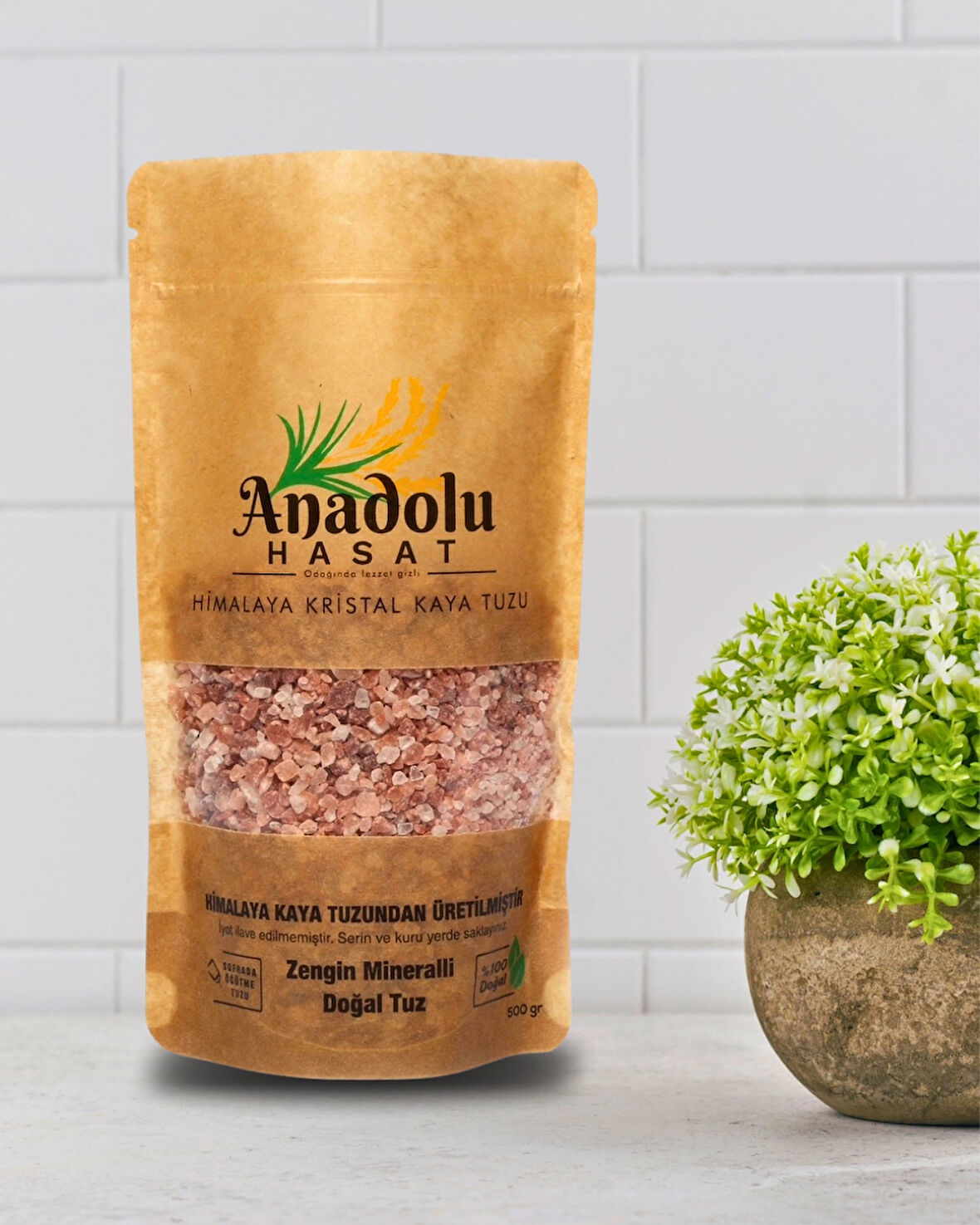 HİMALAYA KRİSTAL SOFRADA ÖĞÜTME (İRİ) KAYA TUZU 500GR
