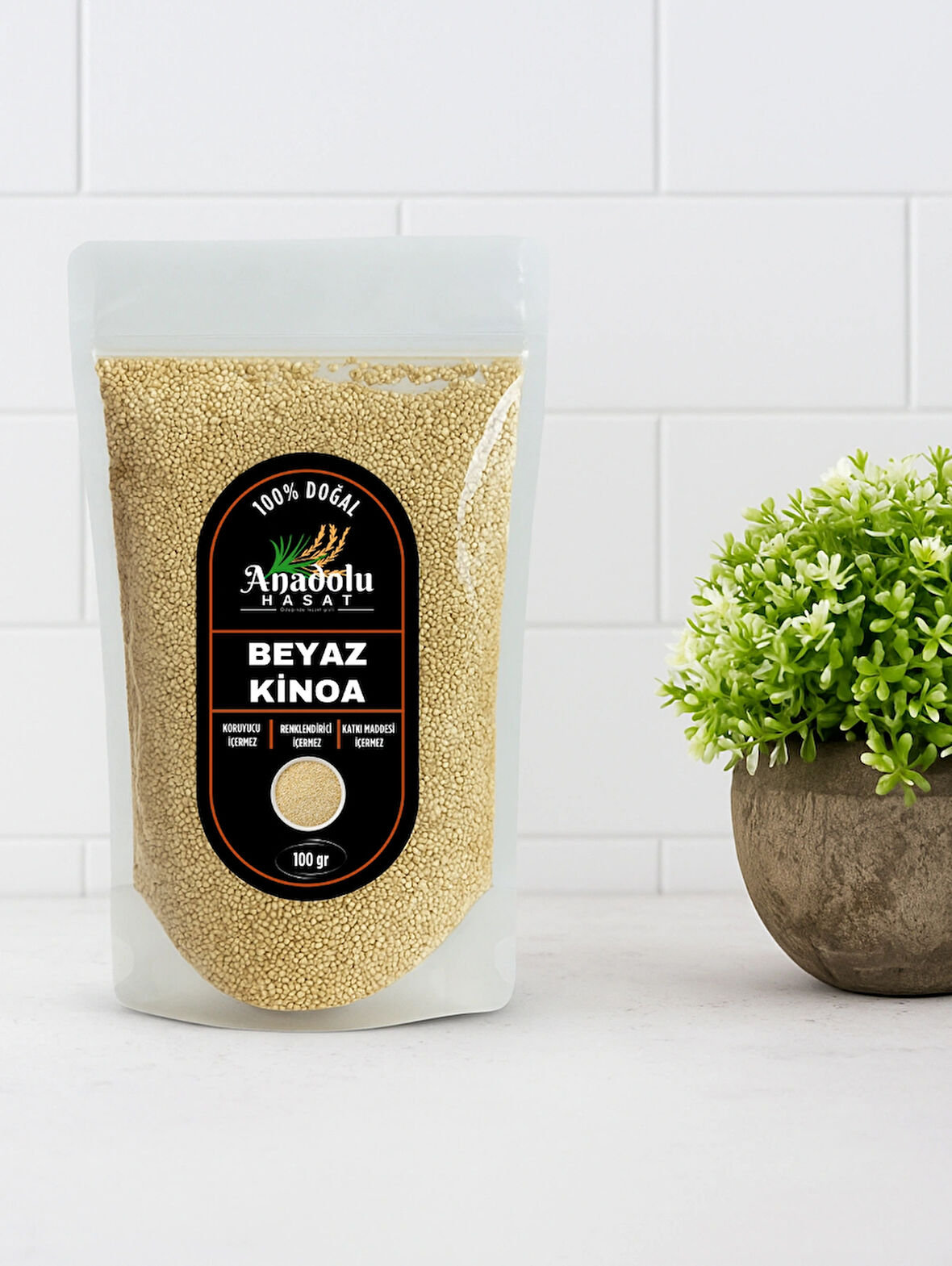 Beyaz Kinoa Tohumu 100Gr-%100 Dogal Glutensiz Kinoa Tohumu