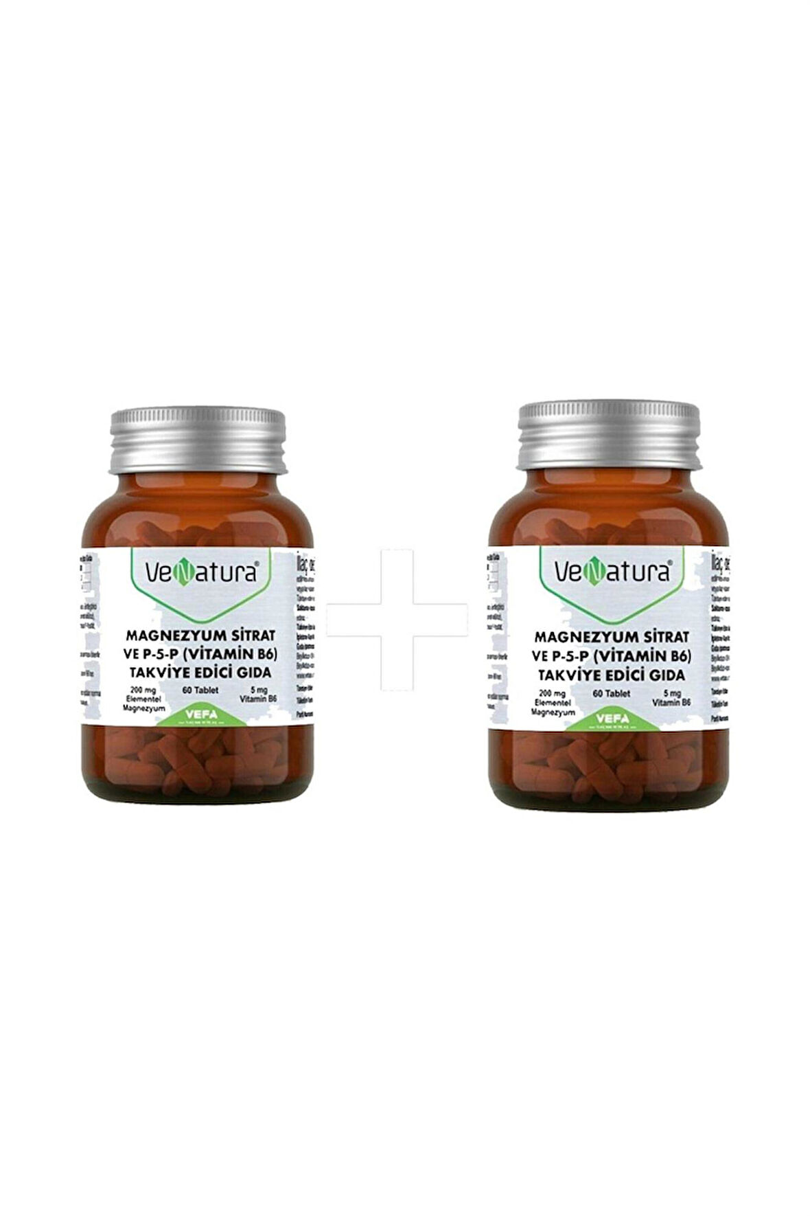 Venatura Magnezyum Sitrat Ve P-5-P (VİTAMİN B6) 60 Tablet 2 Adet