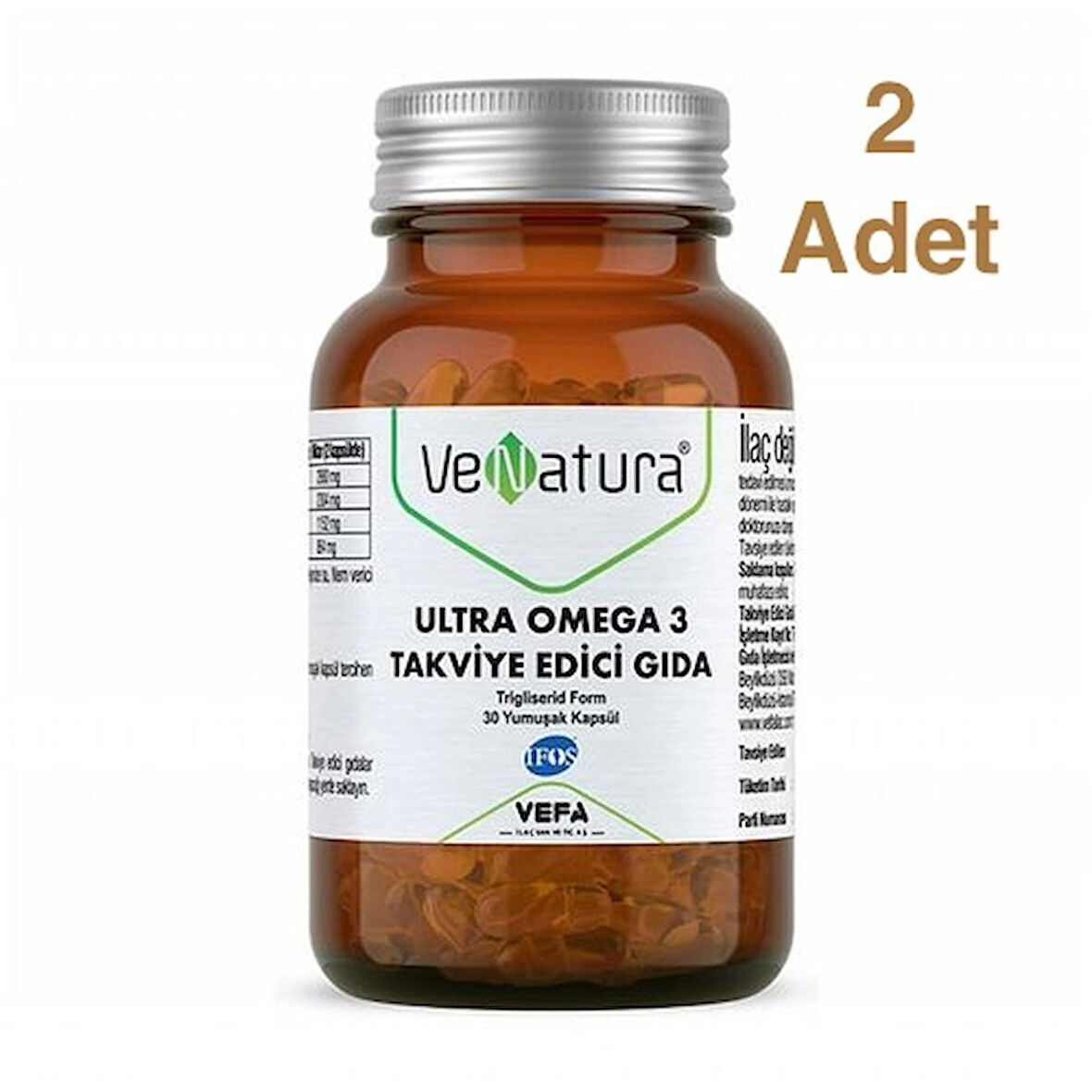 VeNatura Ultra Omega 3 Takviye Edici Gıda 60 Kapsül 2 Adet