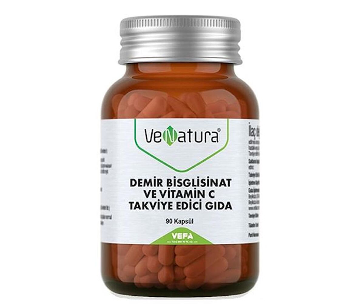 Venatura Demir Bisglisinat ve Vitamin C 90 Kapsül