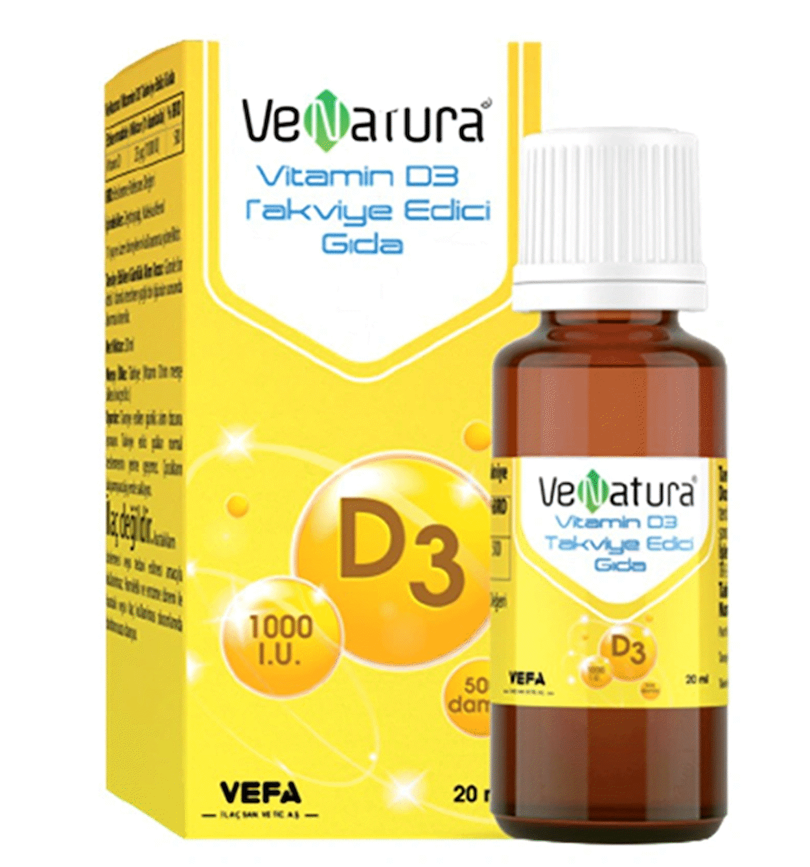 VeNatura Vitamin D3 Takviye Edici Gıda 20 ml Damla