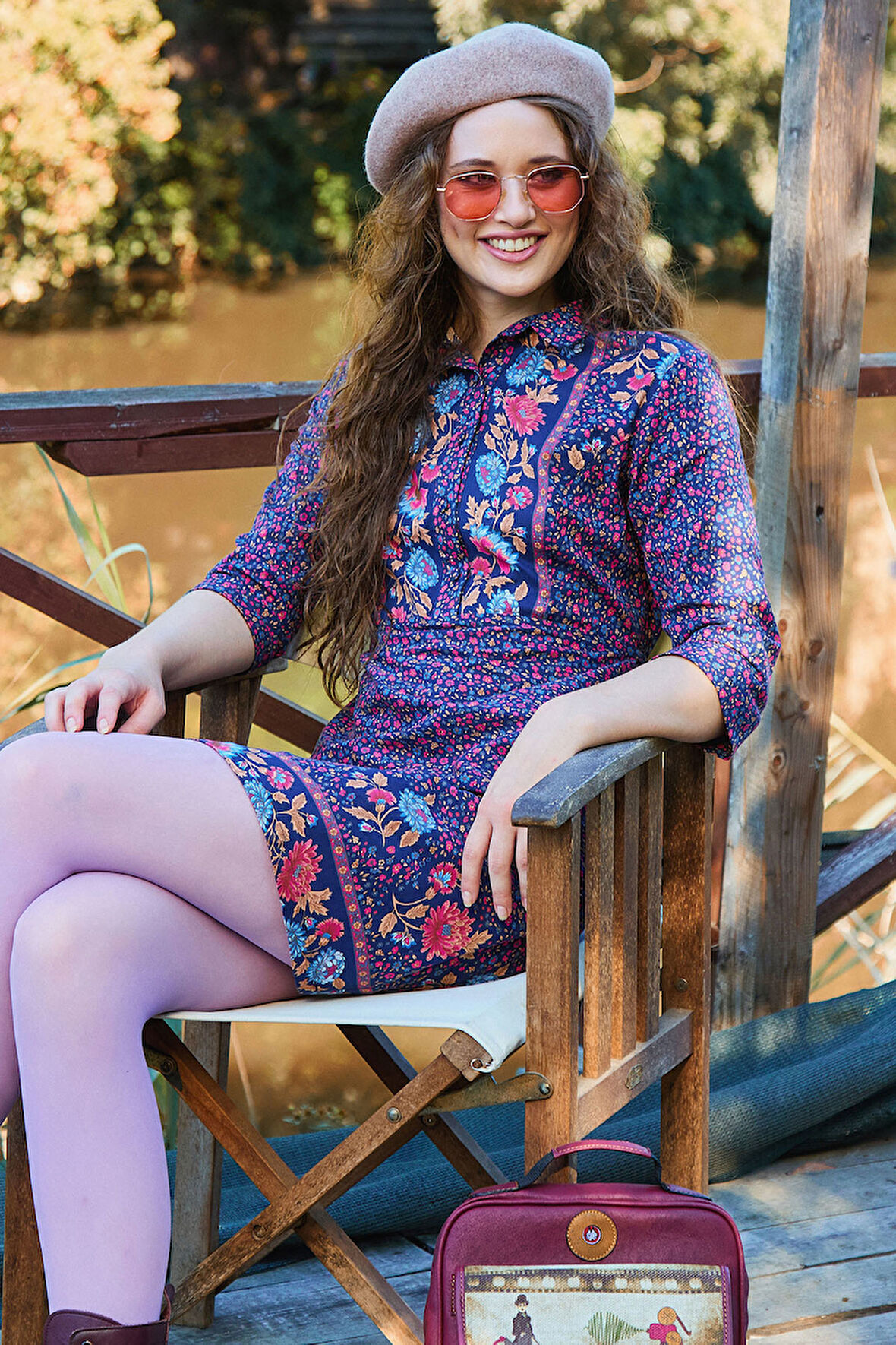 Gömlek Yaka Düğme Detaylı Kışlık Elbise