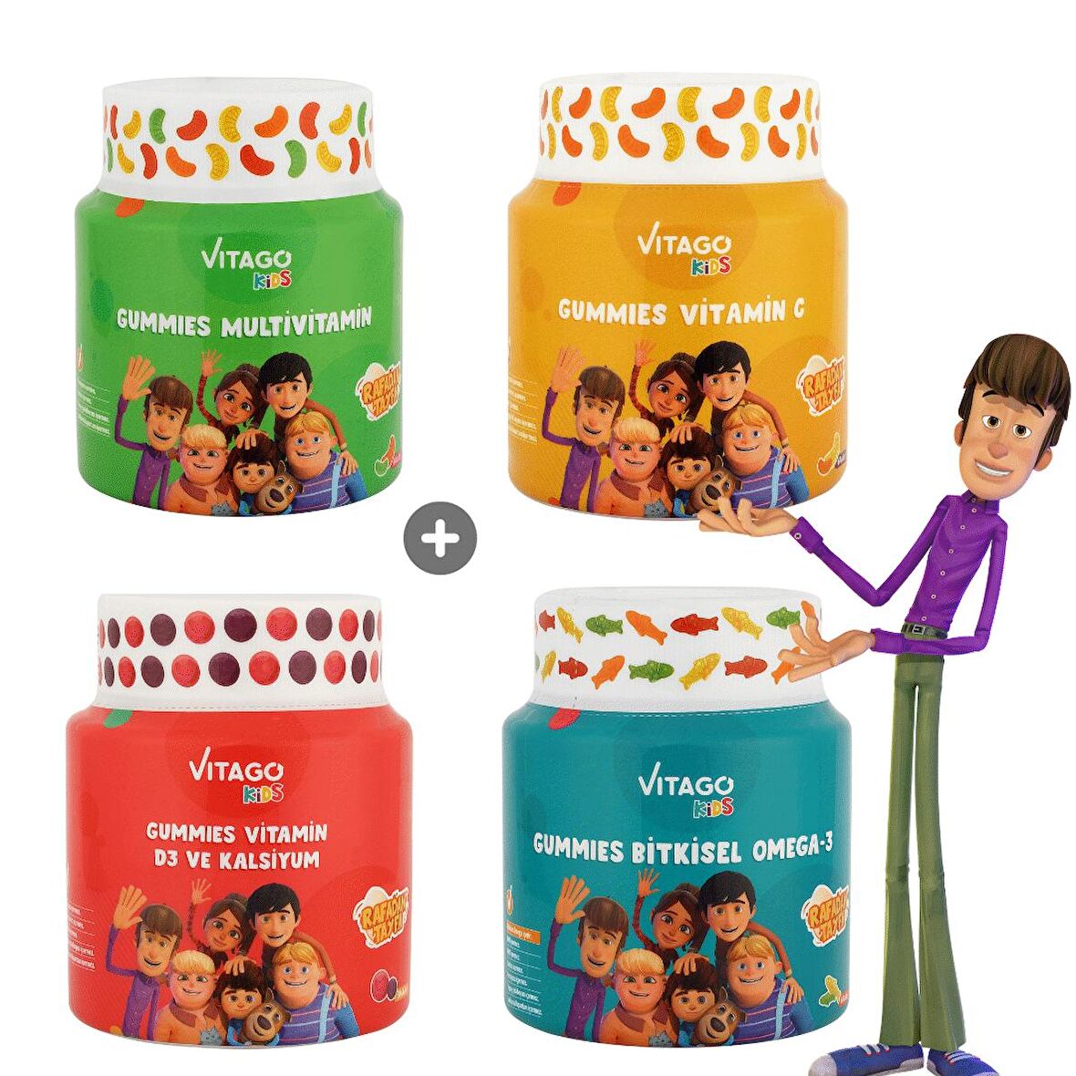 4'lü Paket Vitago Kids Gummies Vitamin Seti