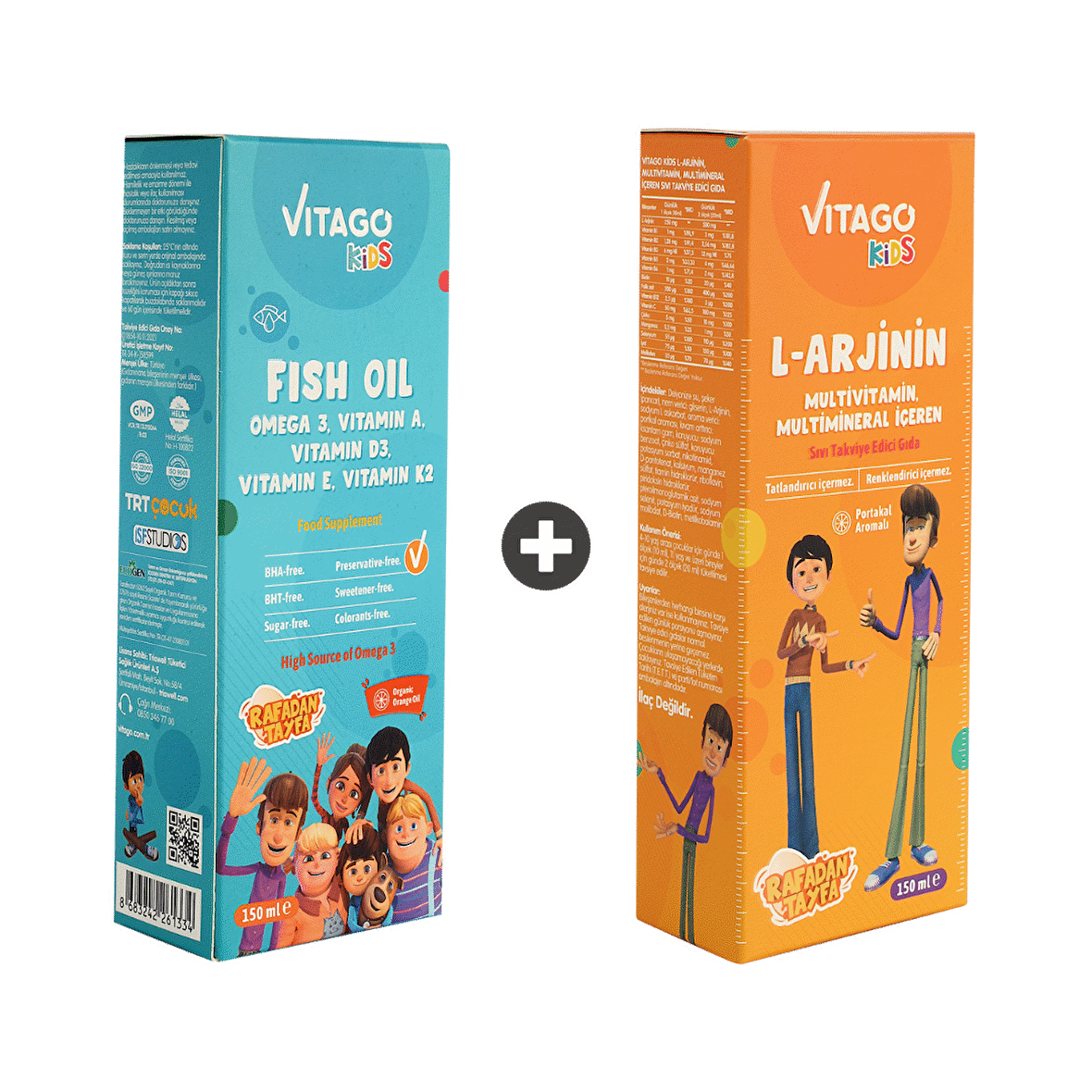 2'li Paket Vitago Kids Balık Yağı + Multivitamin Şurup