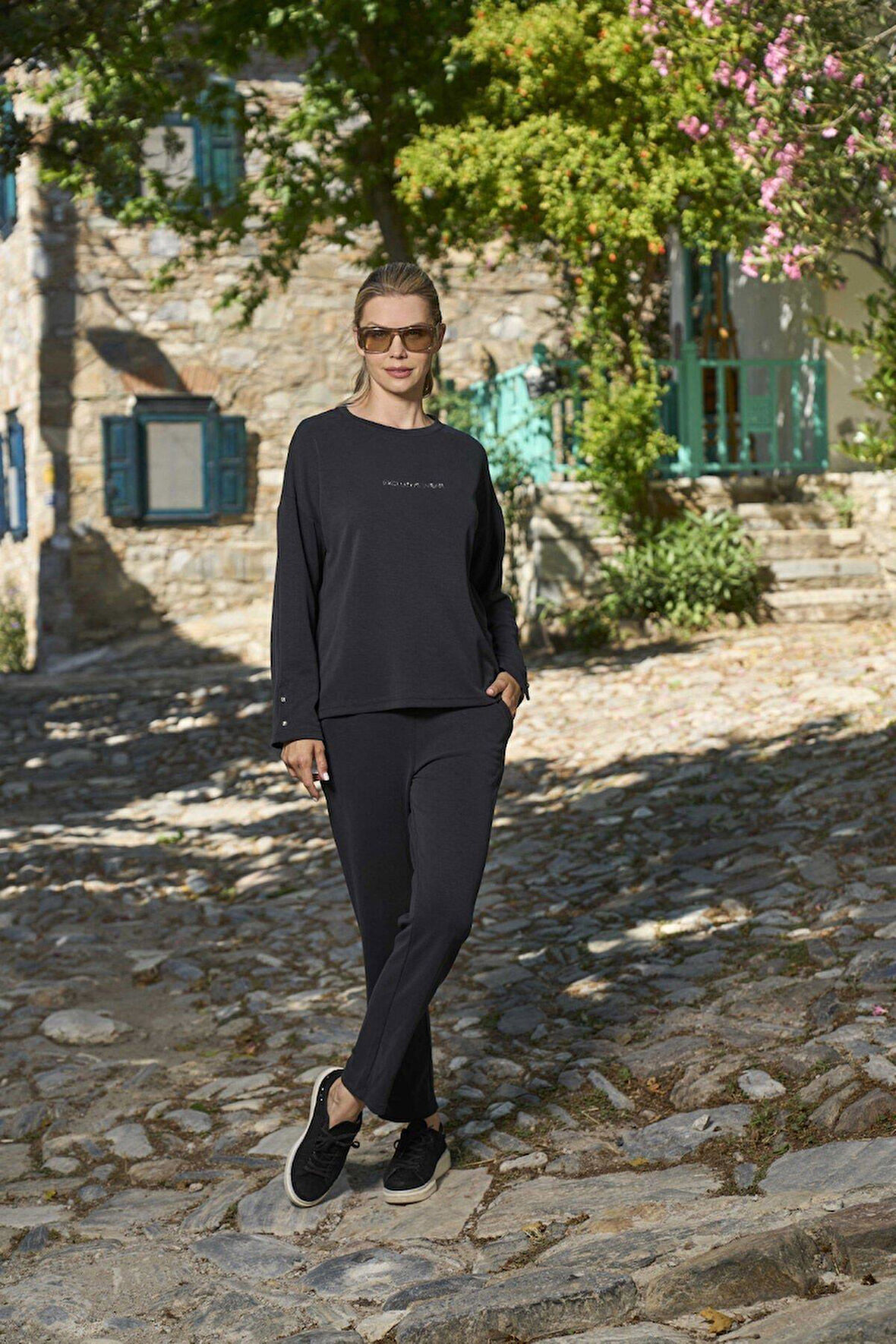 Cossy By Aqua Kadın Antrasit Pijama Takımı 26116 