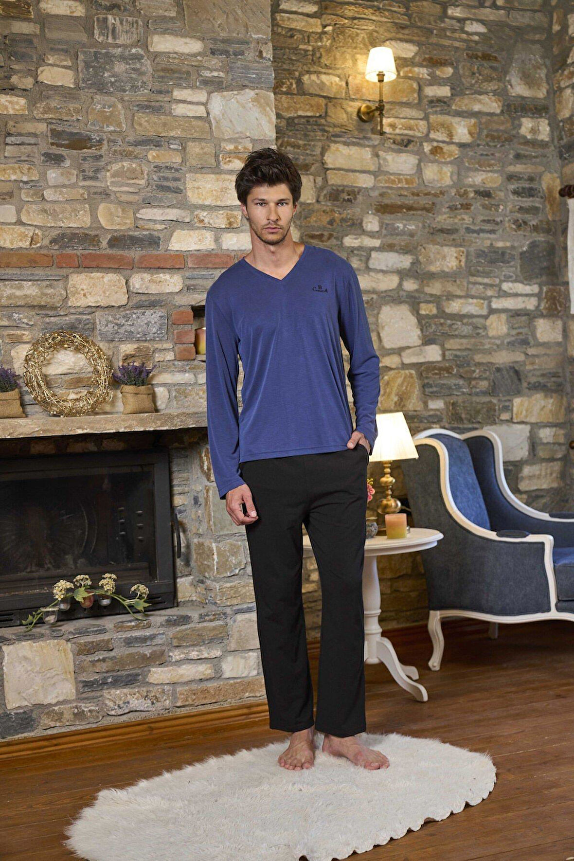 Cossy By Aqua Kadın Uzun Kollu Pijama Takımı 26285 