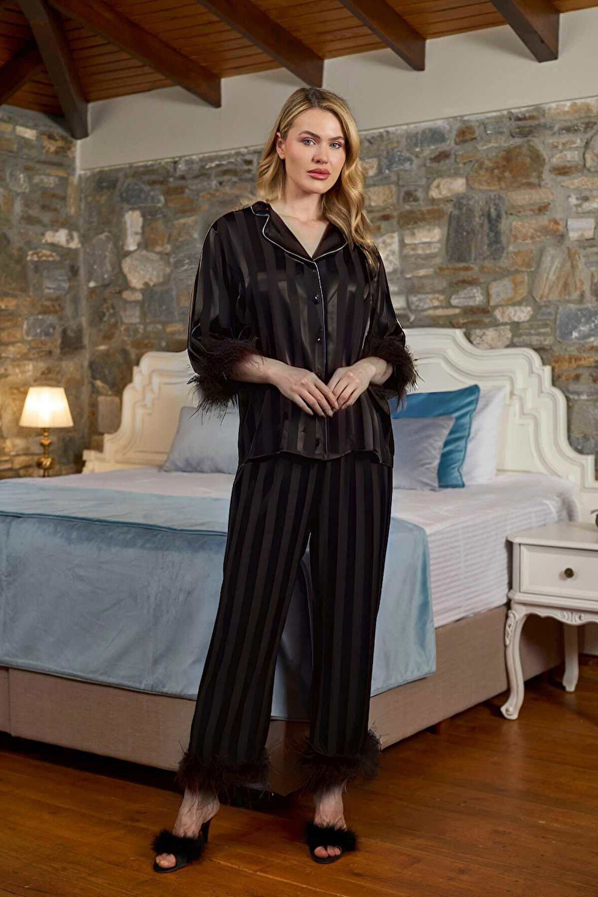 Cossy By Aqua Kadın Siyah Pijama Takımı 26375 