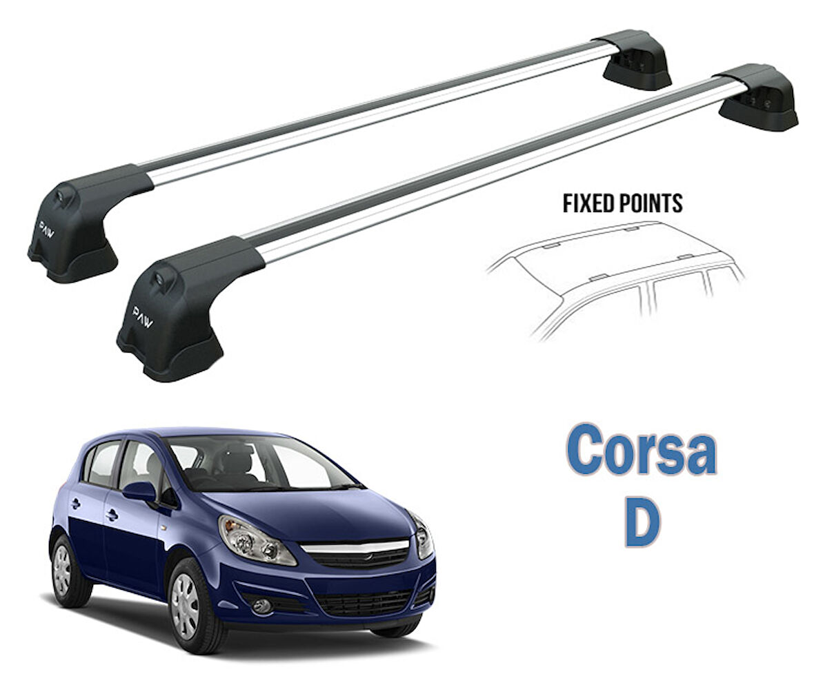 Opel Corsa D Portbagaj Taşıyıcı Ara Atkısı Gri Set 2007-2015 Paw Pro 3