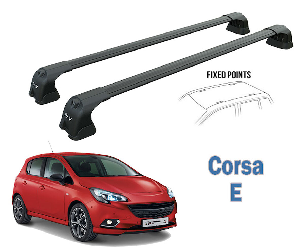 Opel Corsa E Portbagaj taşıyıcı Ara Atkısı Siyah Set 2015-2019 Paw Pro 3