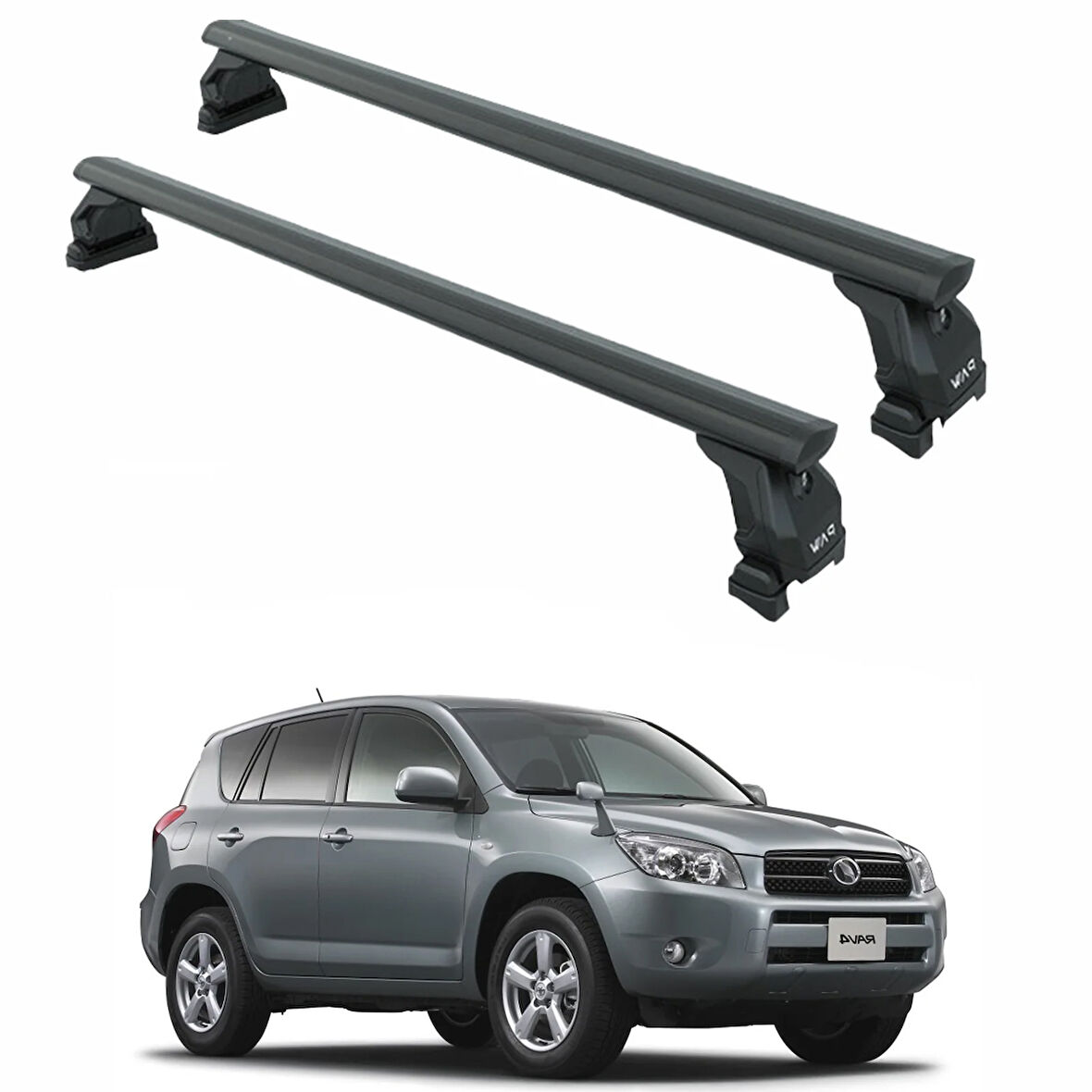 Toyota Rav 4 2000-2006 Tavan Taşıyıcı Ara Barlar – Vidalı Montaj, Paw Fix Pro, Siyah