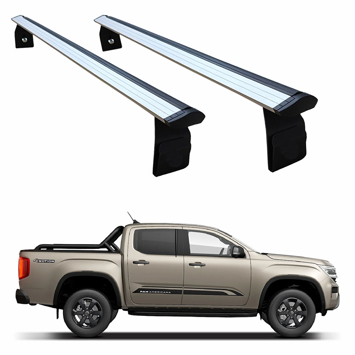 Volkswagen Amarok (2020-2025) Kasa Üstü Bed Rack Taşıyıcı Bar – Gri | Rollbar Uyumlu |