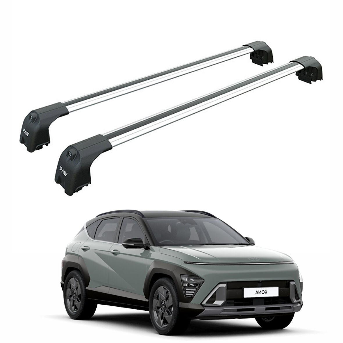 Hyundai Kona Eva 2023-2025 Portbagaj Taşıyıcı Ara Atkisi - Ara Çubuk Paw Pro 2 Gri