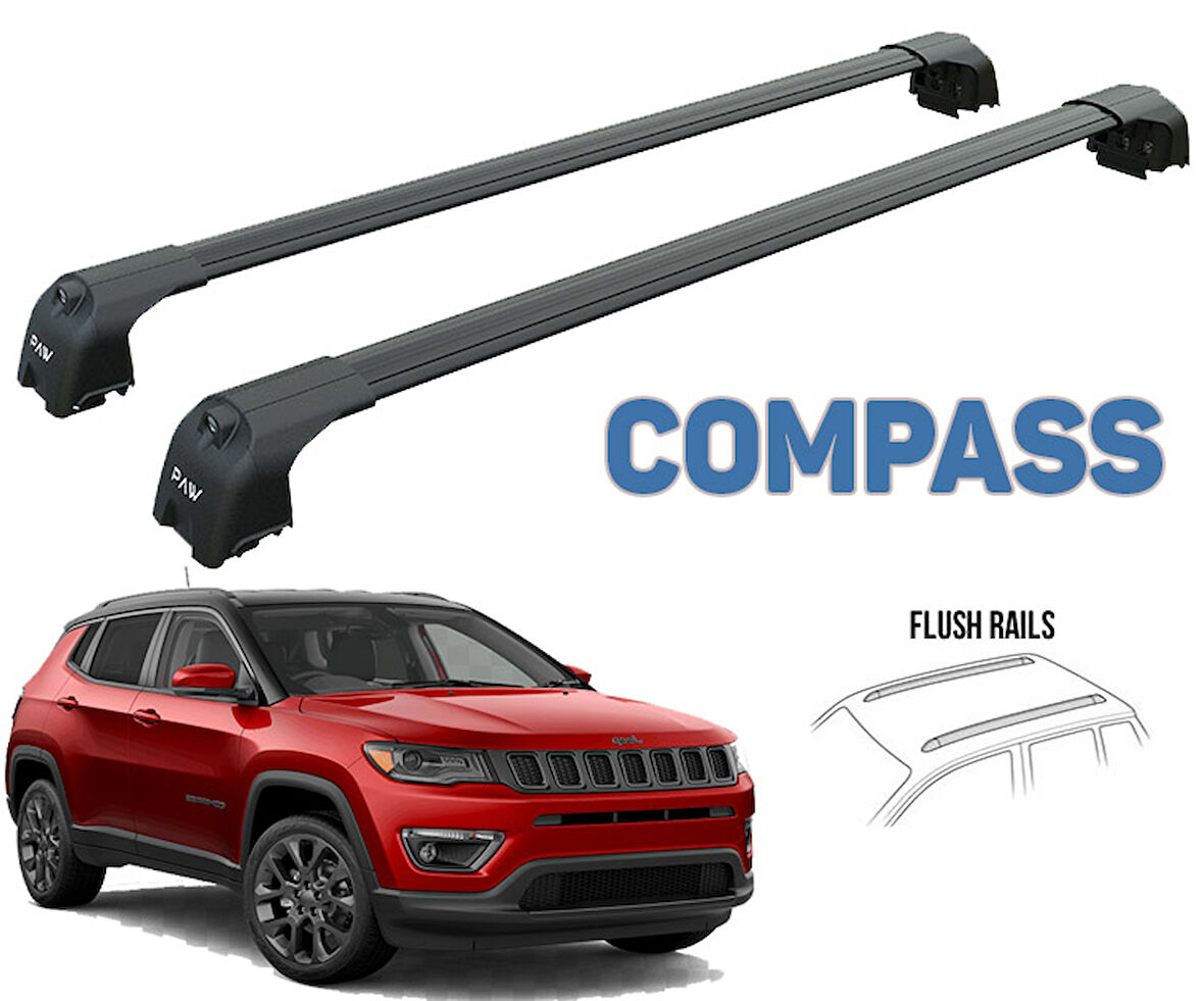 jeep Compass Portbagaj Taşıyıcı Ara Atkısı Tavan Sistemleri Siyah Set 2017-