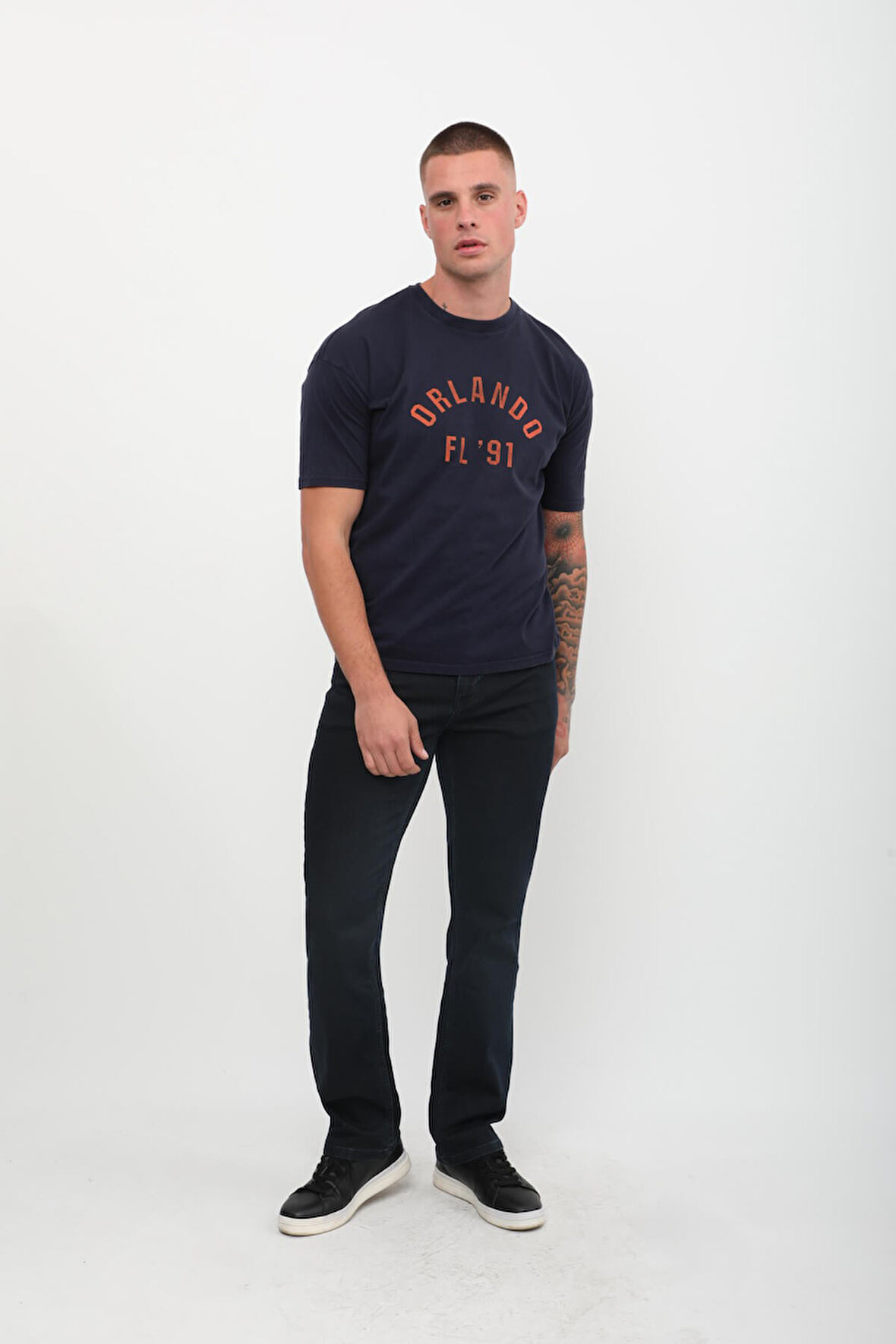 Erkek Likralı Regular Fit Lacivert Jean Pantolon