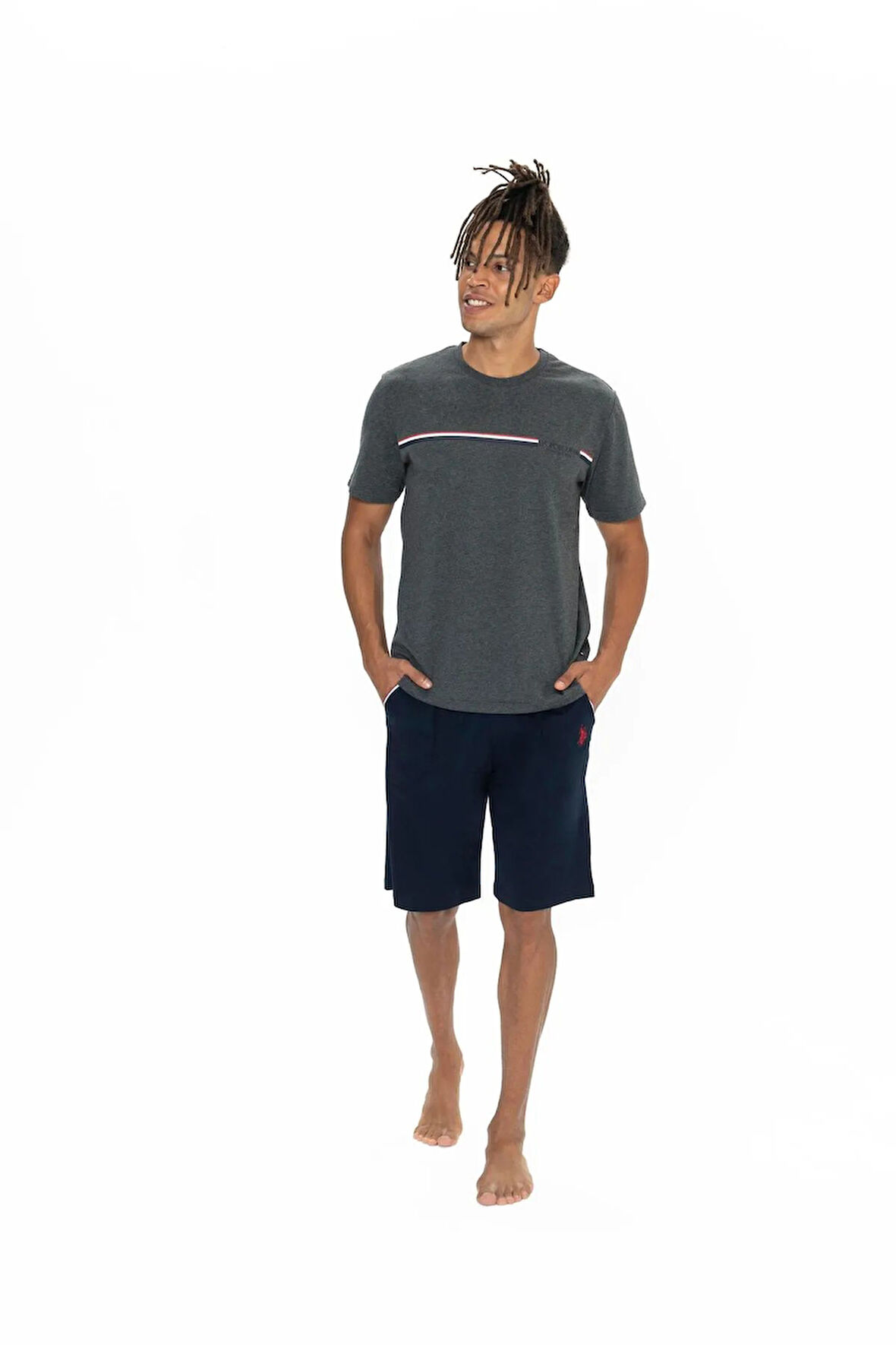 U.S. Polo Assn. Erkek Alt Üst Pijama Şort Takım