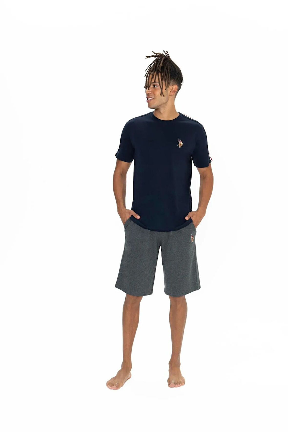 U.S. Polo Assn. Erkek Yuvarlak Yaka Pijama Şort Takım