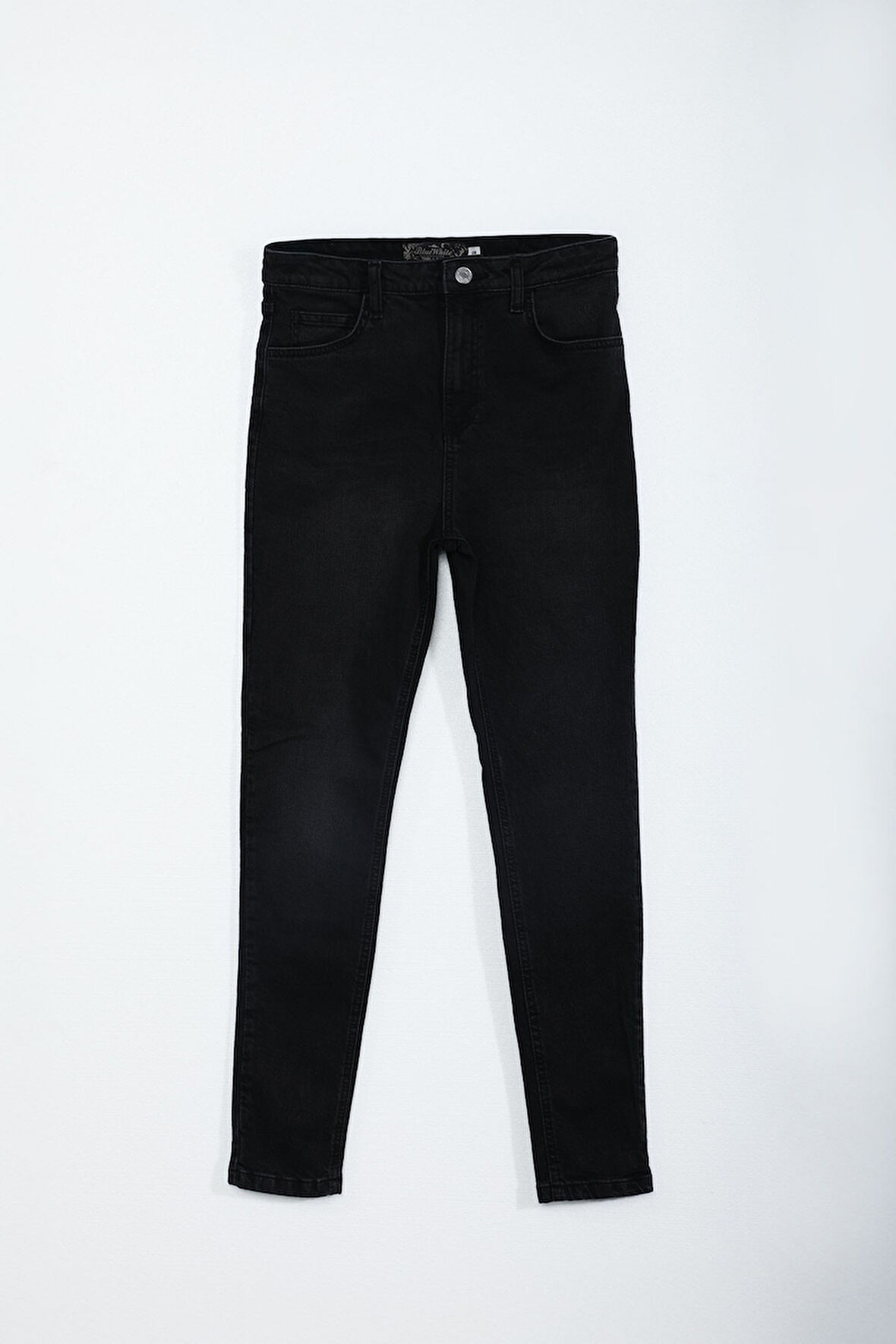 Kadın Yüksek Bel Dar Paça Skinny Fit Antrasit Jean Pantolon
