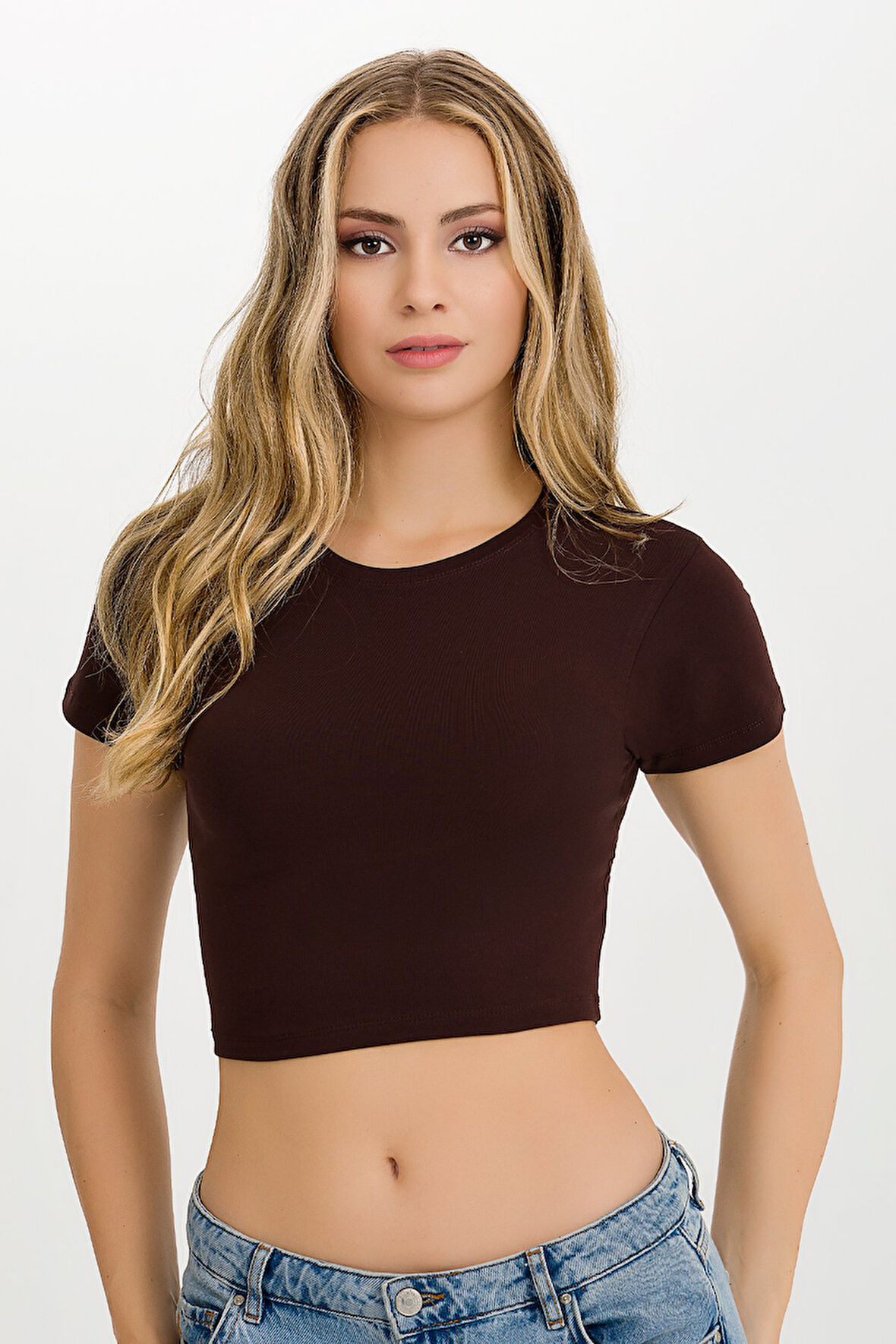 Kadın Likralı Kollu Crop