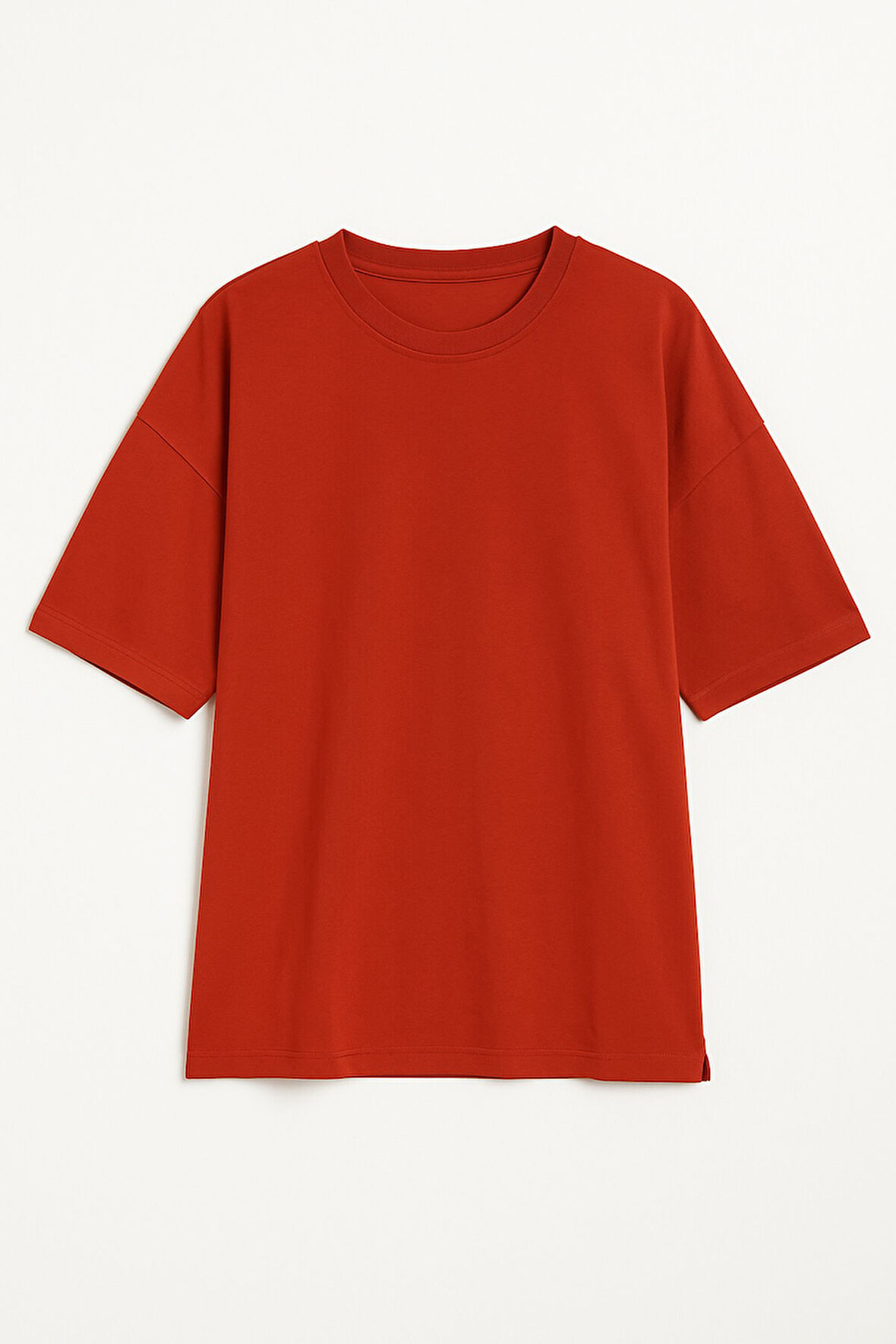 Erkek Bisiklet Yaka Oversize %100 Pamuk T-Shirt