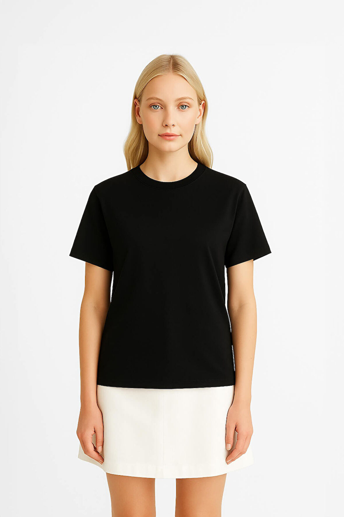 Kadın %100 Pamuk Basic T-shirt