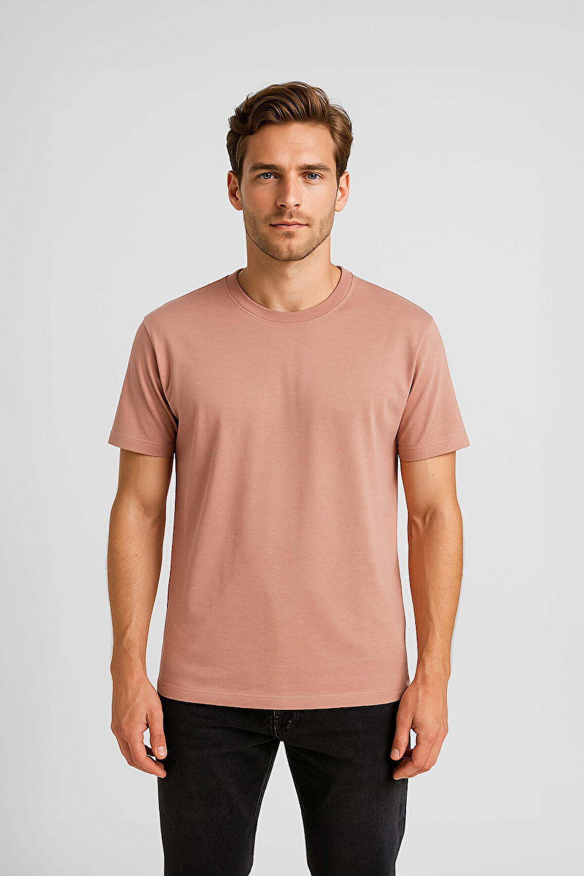 Erkek %100 Pamuk Basic T-shirt