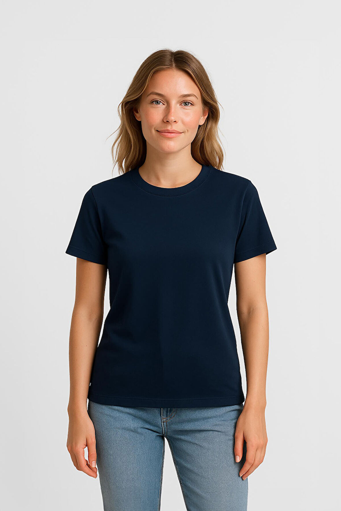 Kadın %100 Pamuk Basic T-shirt