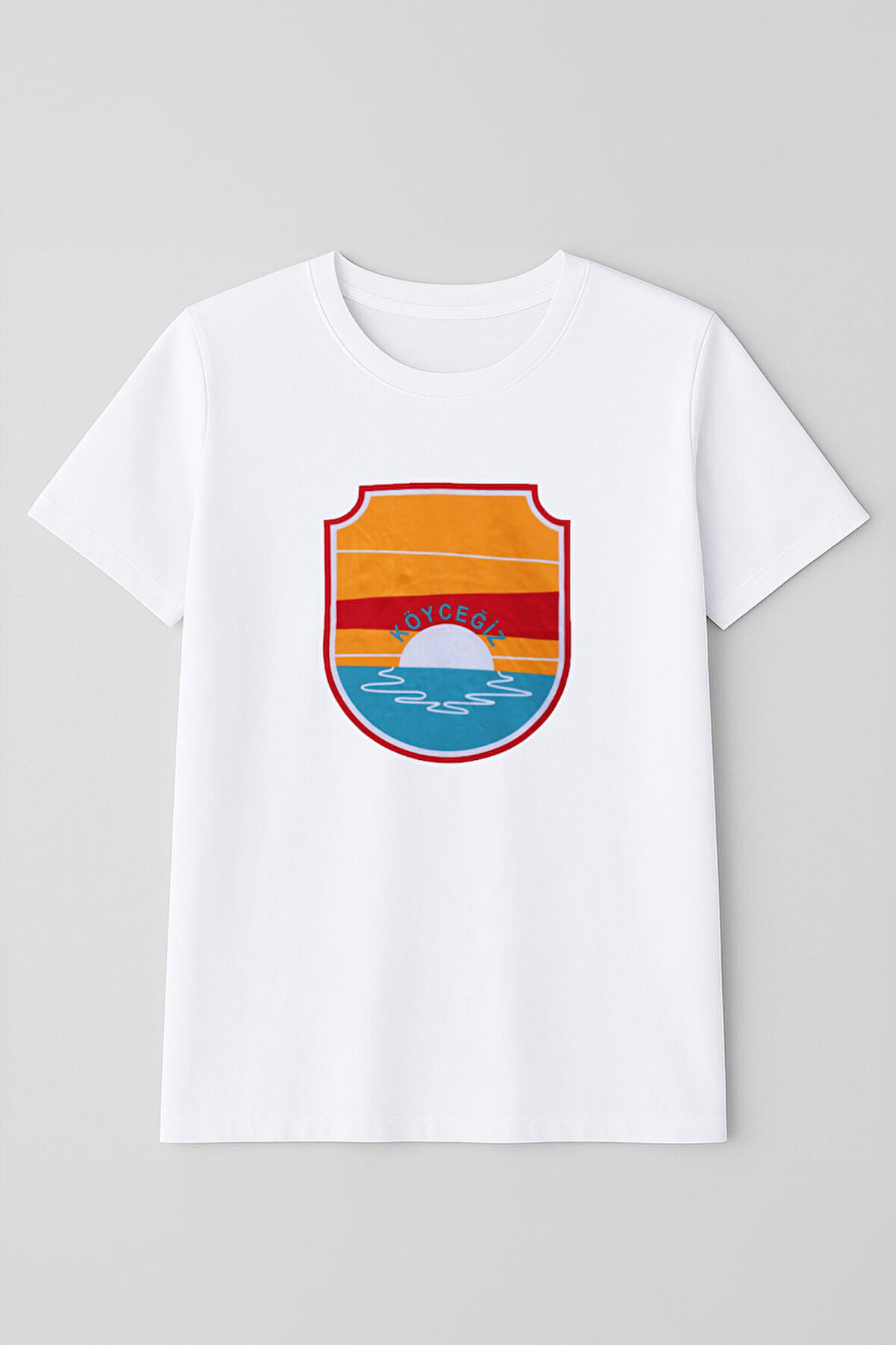 Erkek Bisiklet Yaka %100 Pamuk Köyceğiz Baskılı Kısa Kollu T-shirt