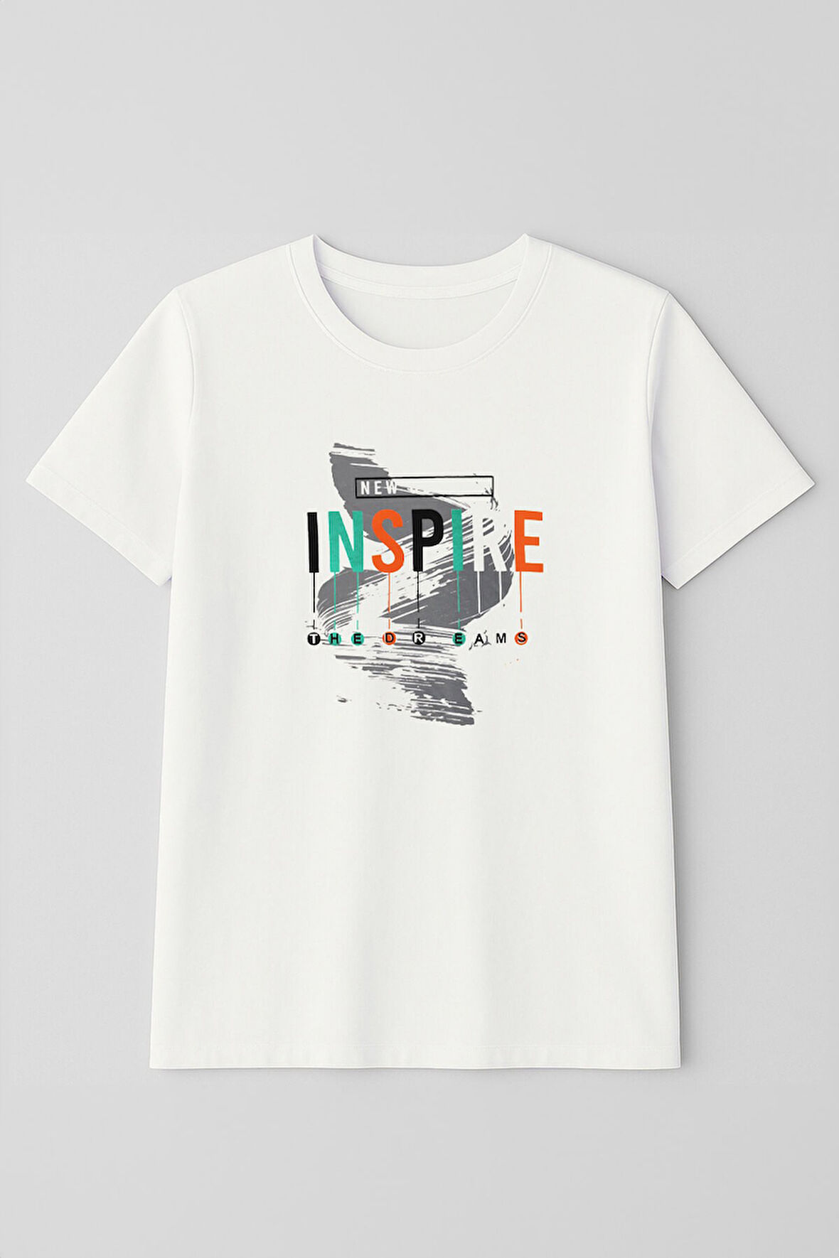 Erkek %100 Pamuk Bisiklet Yaka Yazı Baskılı T-shirt