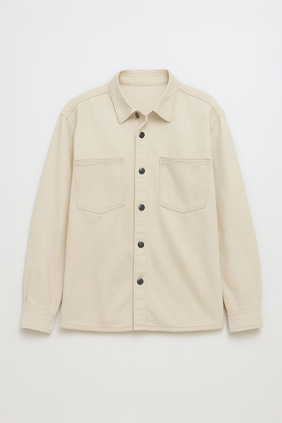 Erkek Cepli Bej Jean Gömlek