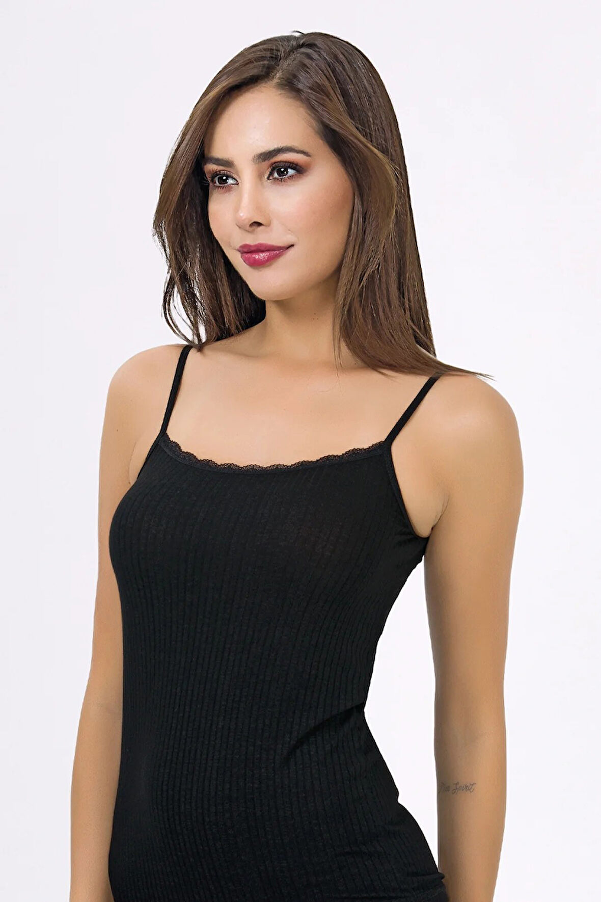 Kadın Derby Viskon Dantelli İp Askı Atlet