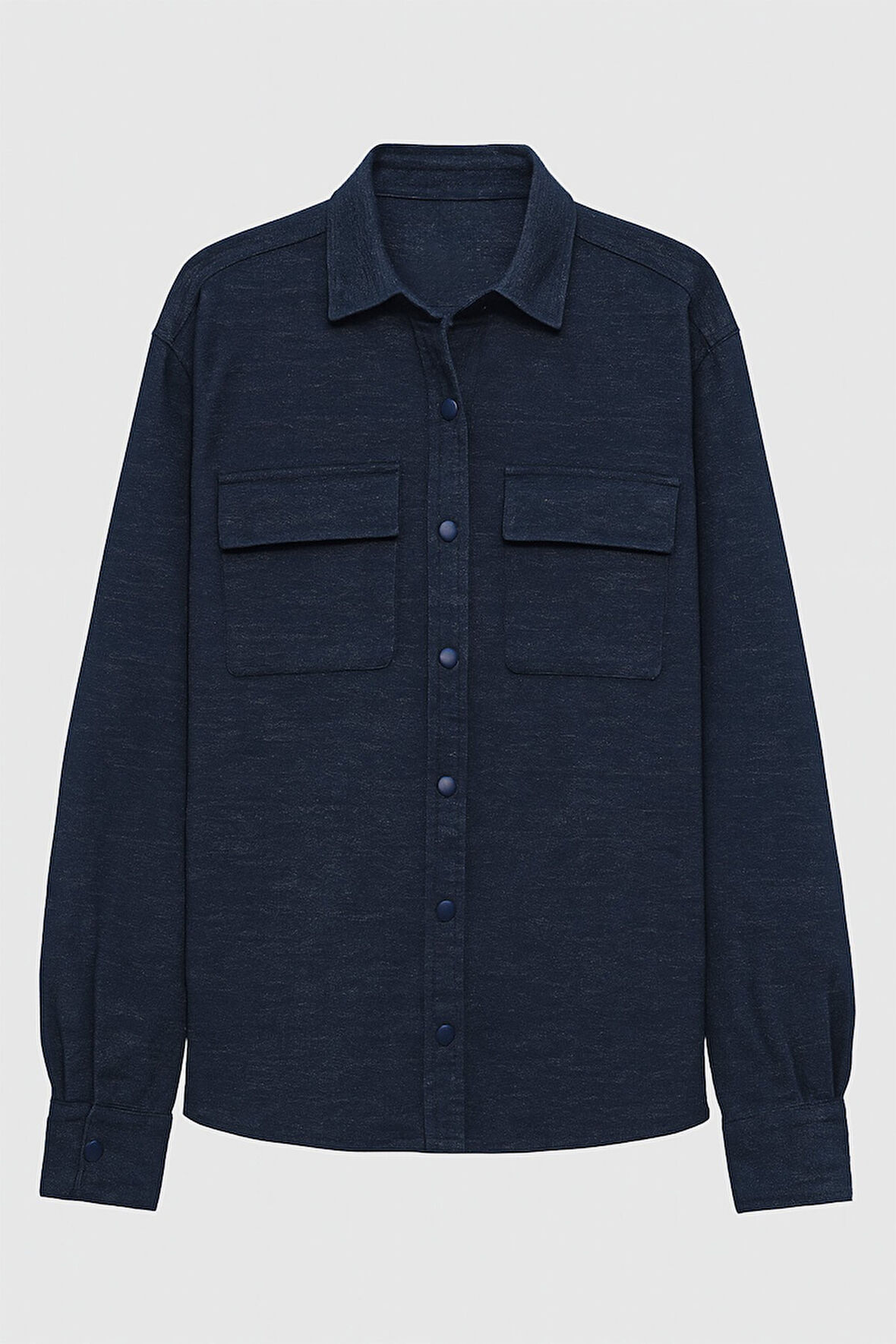 Erkek Cepli Lacivert Jean Gömlek