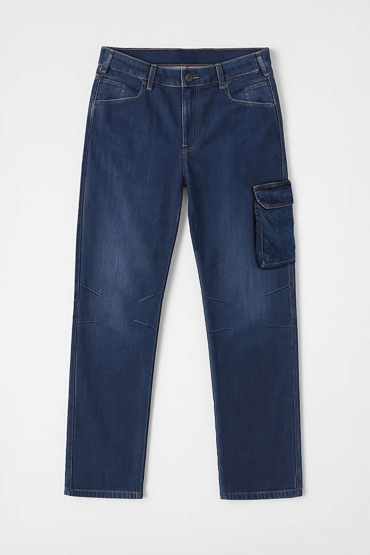 Erkek Regular Fit Kargo Cepli Jean Pantolon