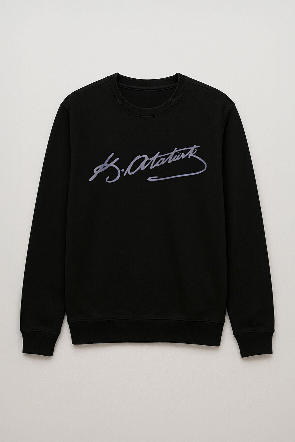 Kadın Atatürk İmzalı Siyah Sweatshirt