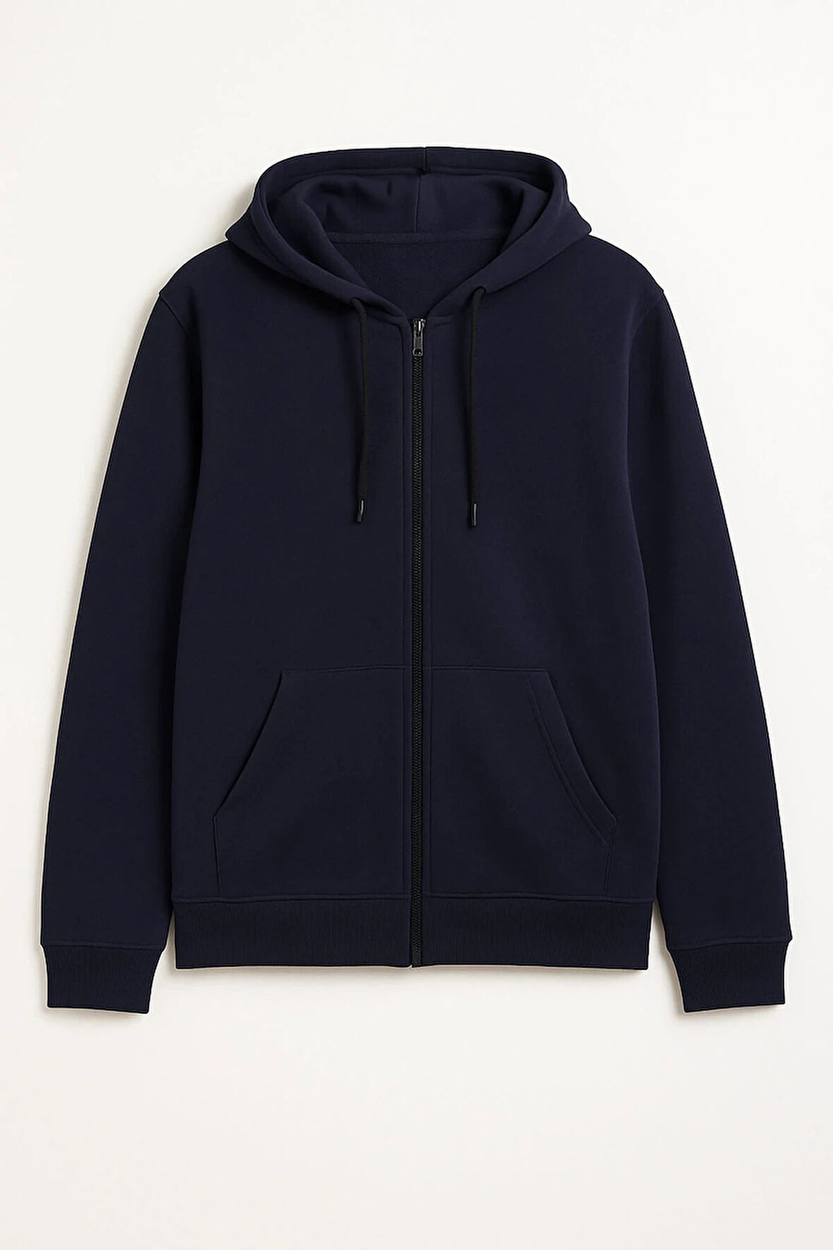 Kadın Fermuarlı Kapüşonlu Cepli İçi Polarlı Sweatshirt