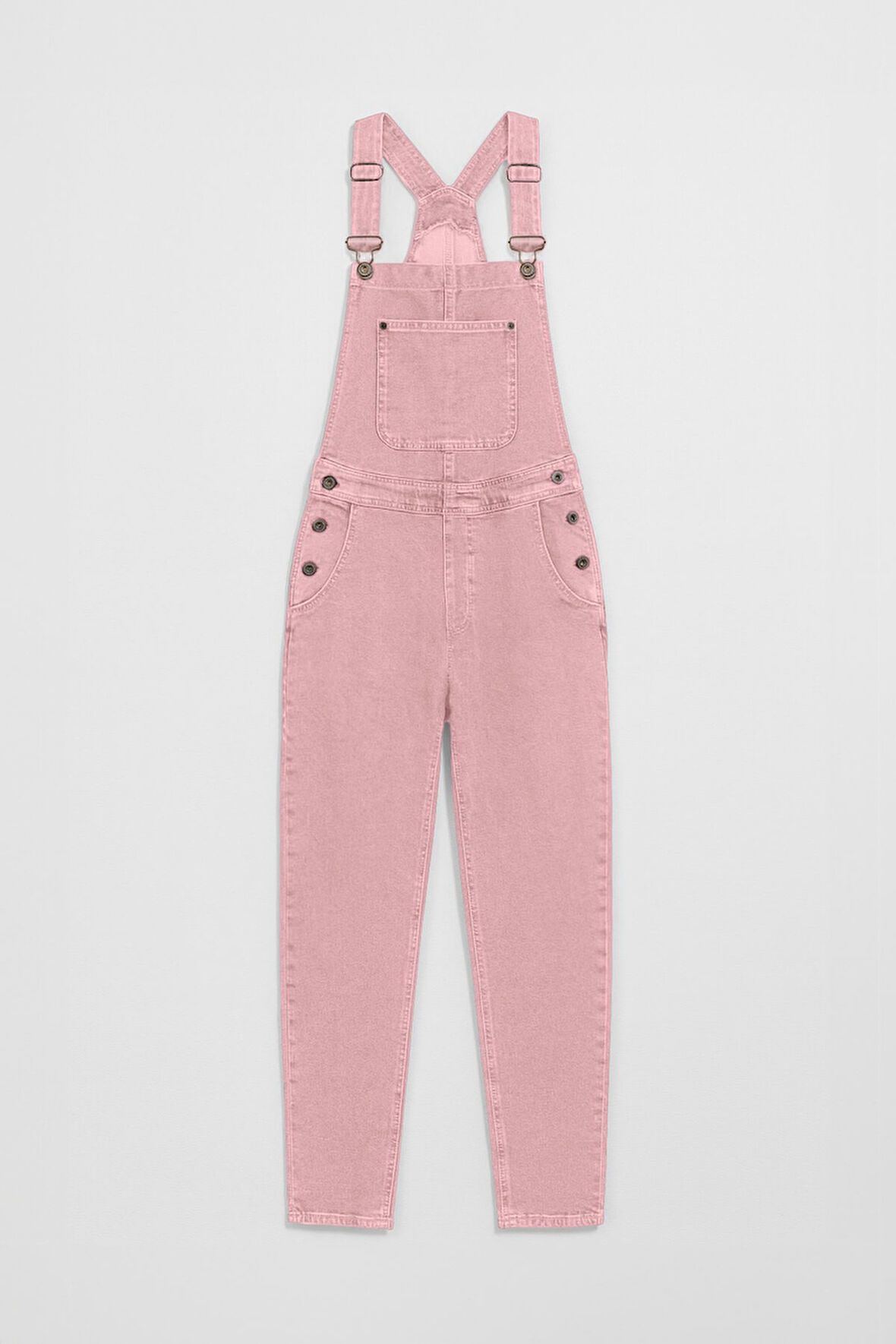 Kadın Rahat Kesim Askılı Jean Salopet Pantolon