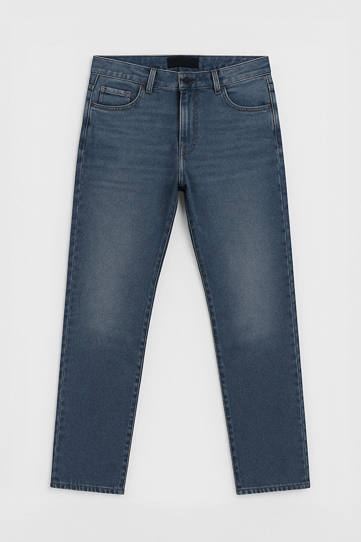 Erkek Straight Fit Düz Kesim Mavi Jean Panolon